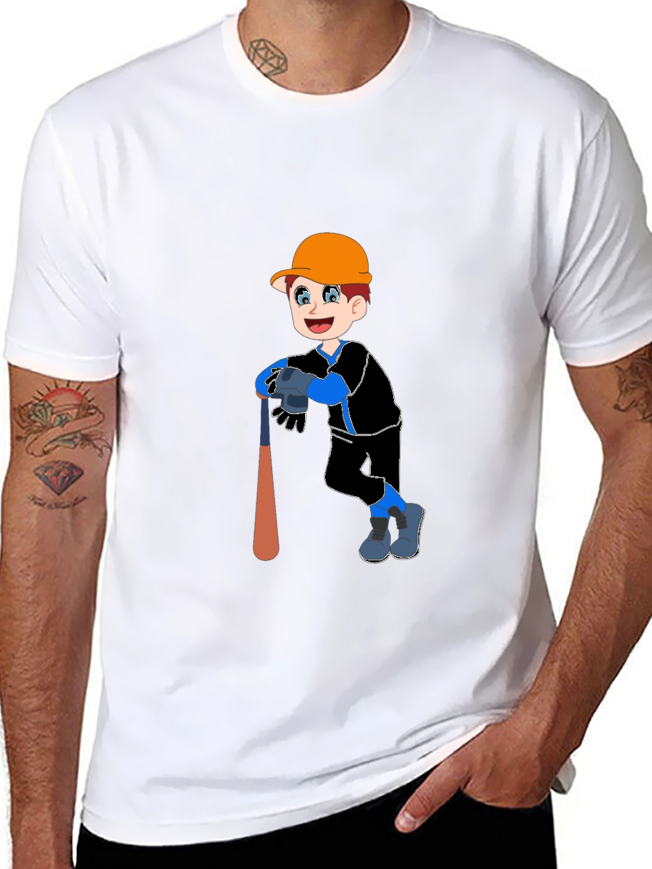 Boy Baseball Player Graphic T-Shirt