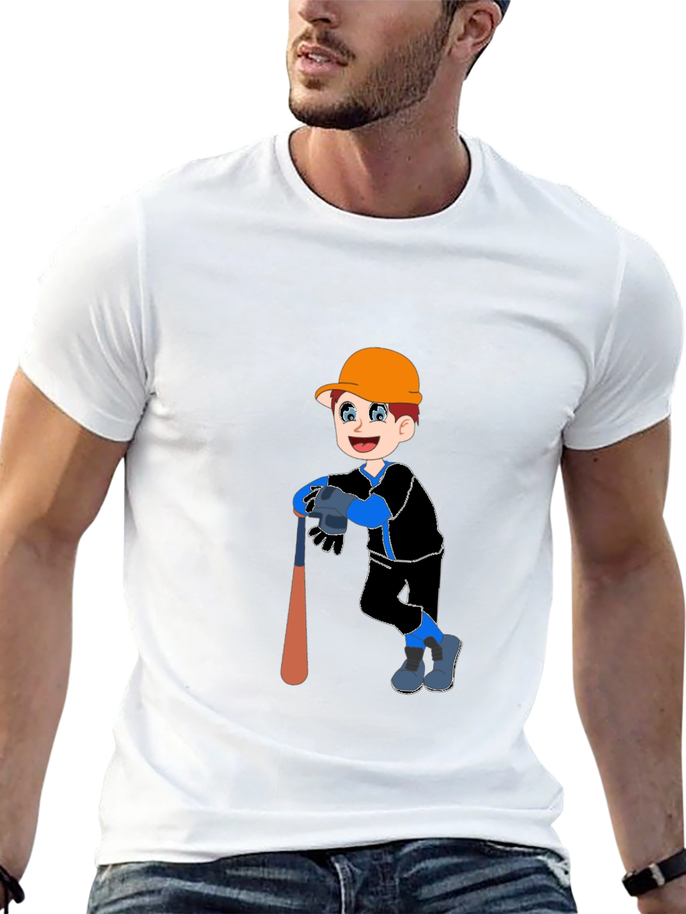 Boy Baseball Player Graphic T-Shirt