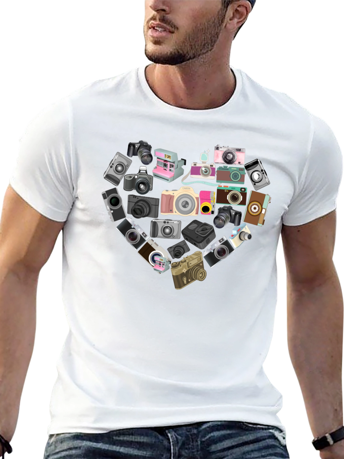 Camera Heart Graphic Tee - Photography Lover T-Shirt