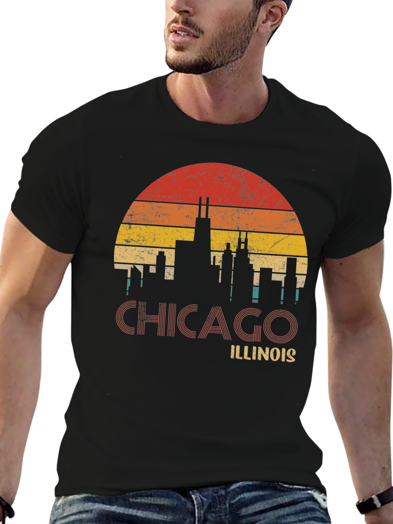 Chicago Illinois Retro Graphic T-Shirt