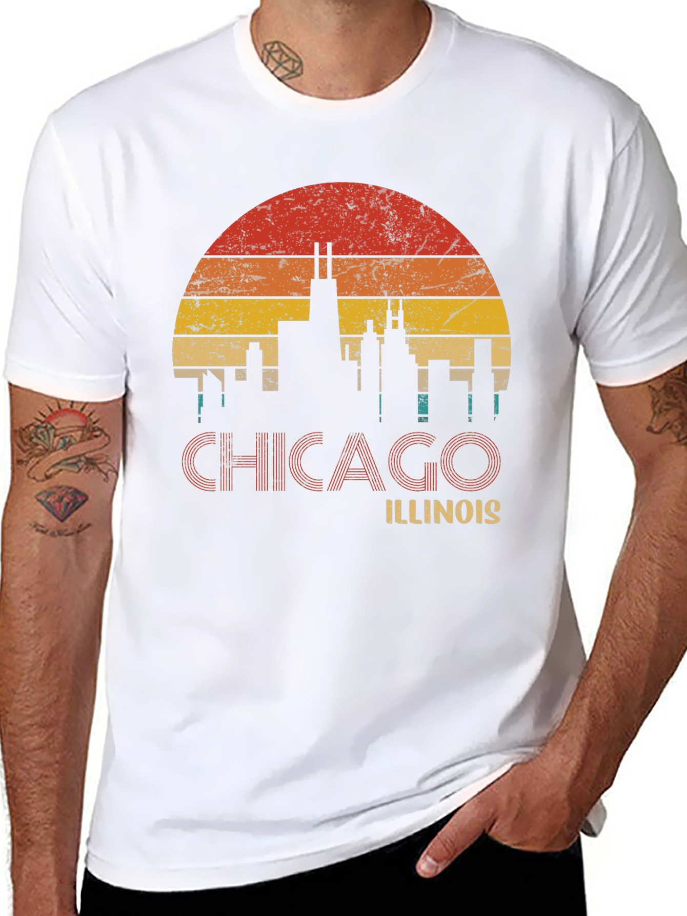 Chicago Illinois Retro Graphic T-Shirt