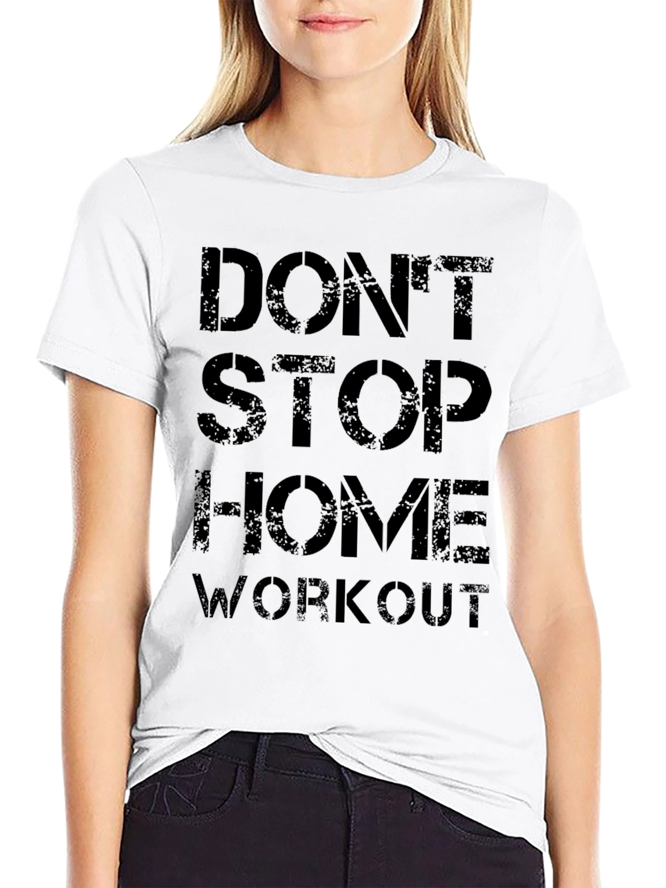 Mens Black Dont Stop Home Workout T-Shirt