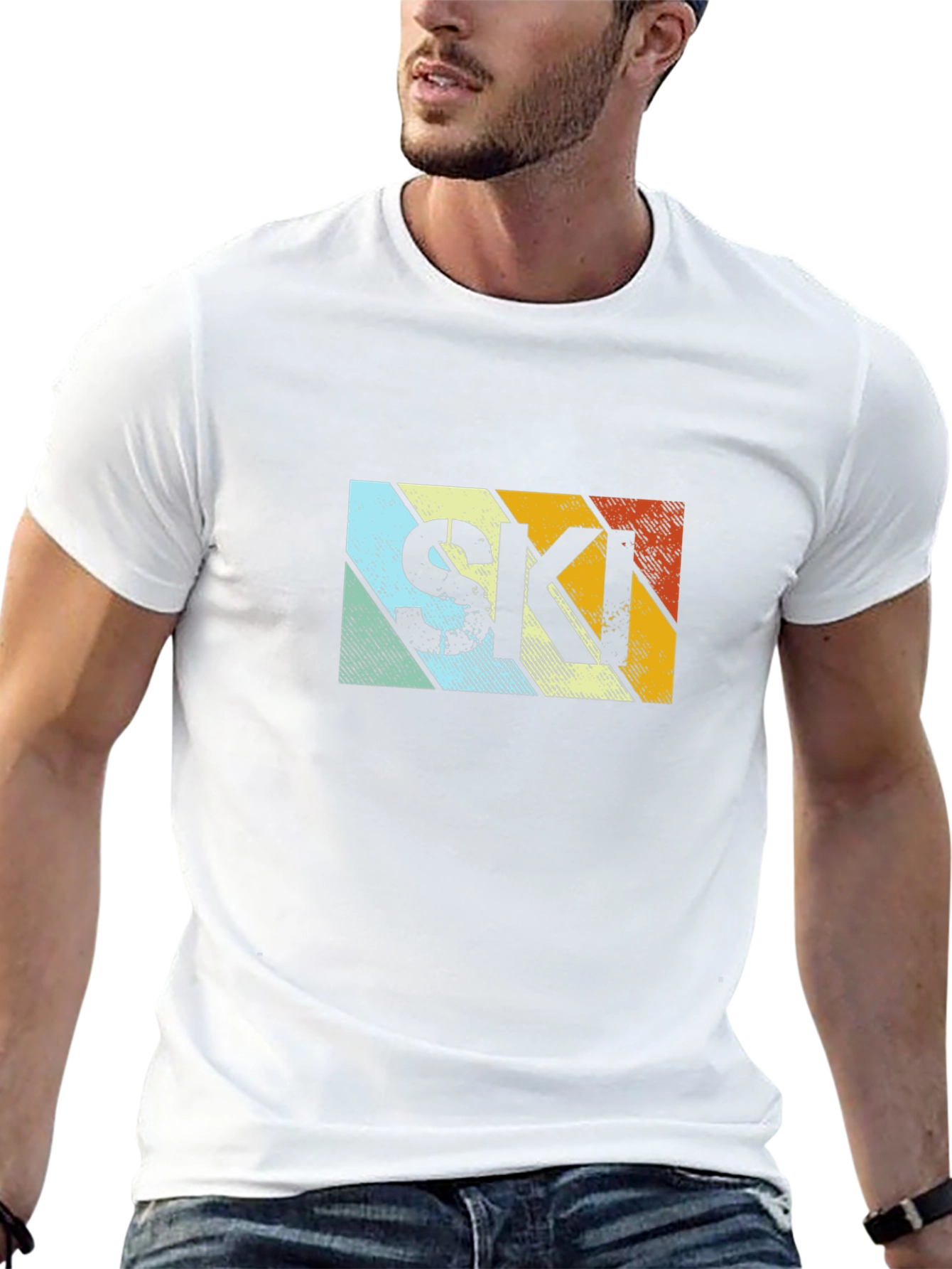 Retro Style SKI Graphic T-Shirt - Black