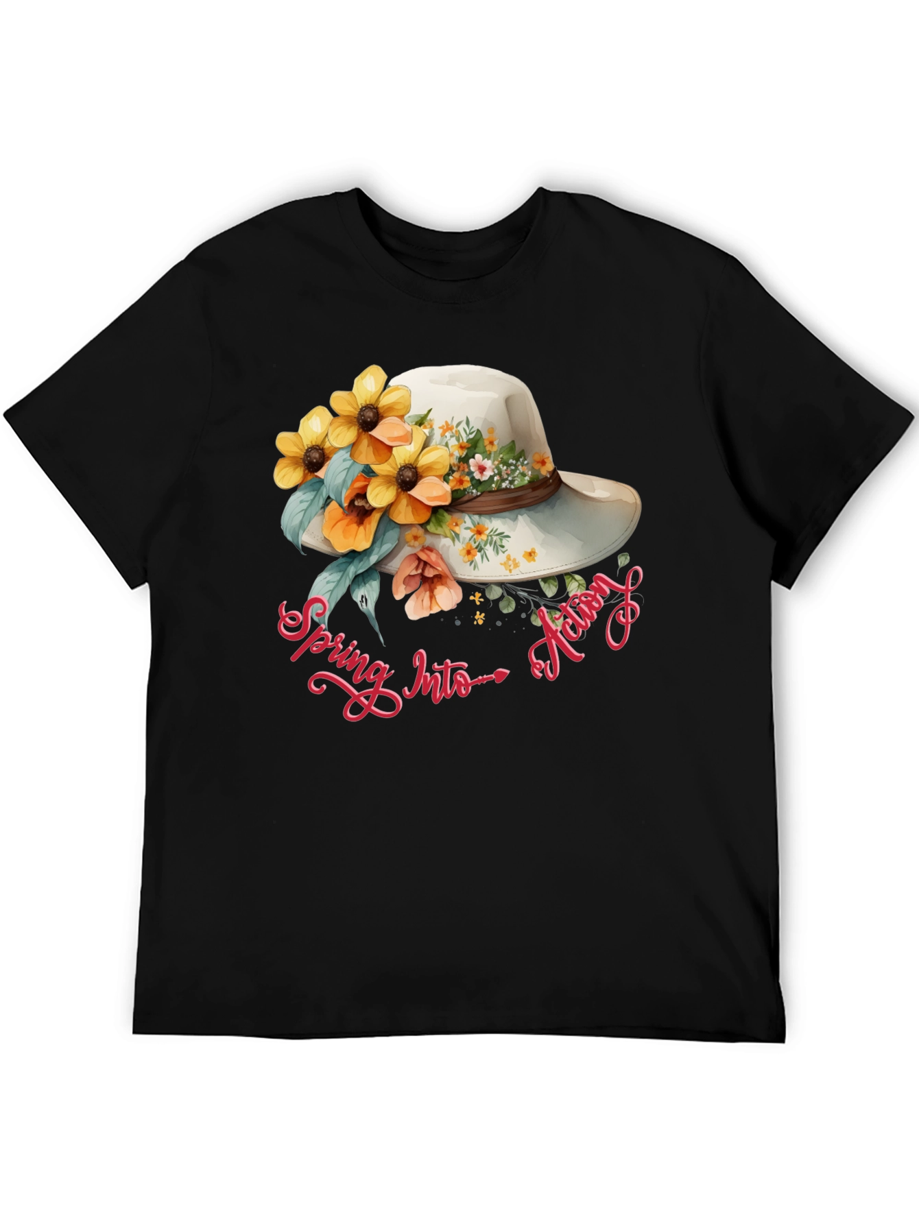 Floral Hat Spring Into Action Graphic Tee