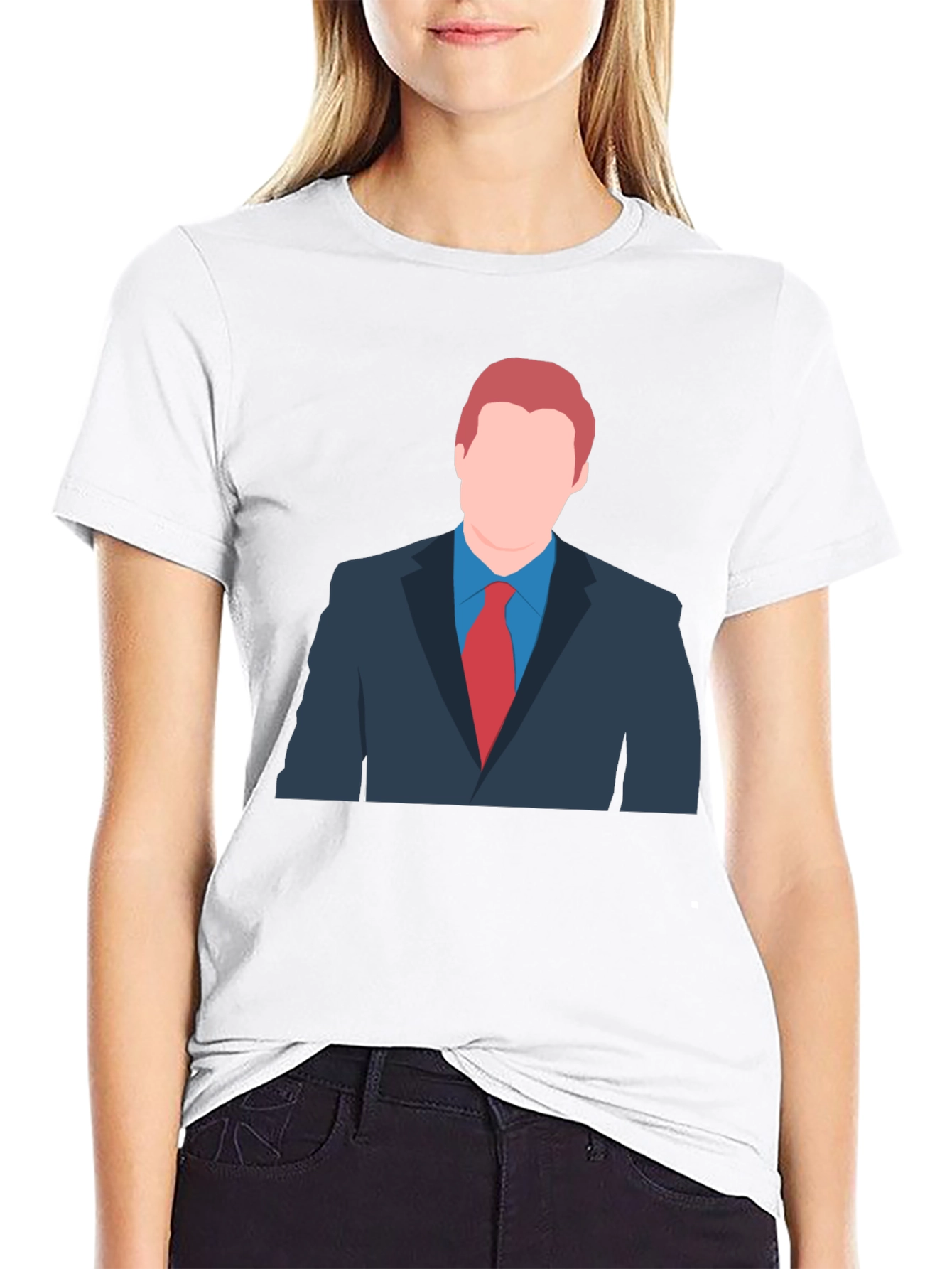 Cartoon Style Suit T-Shirt - Unique Graphic Tee
