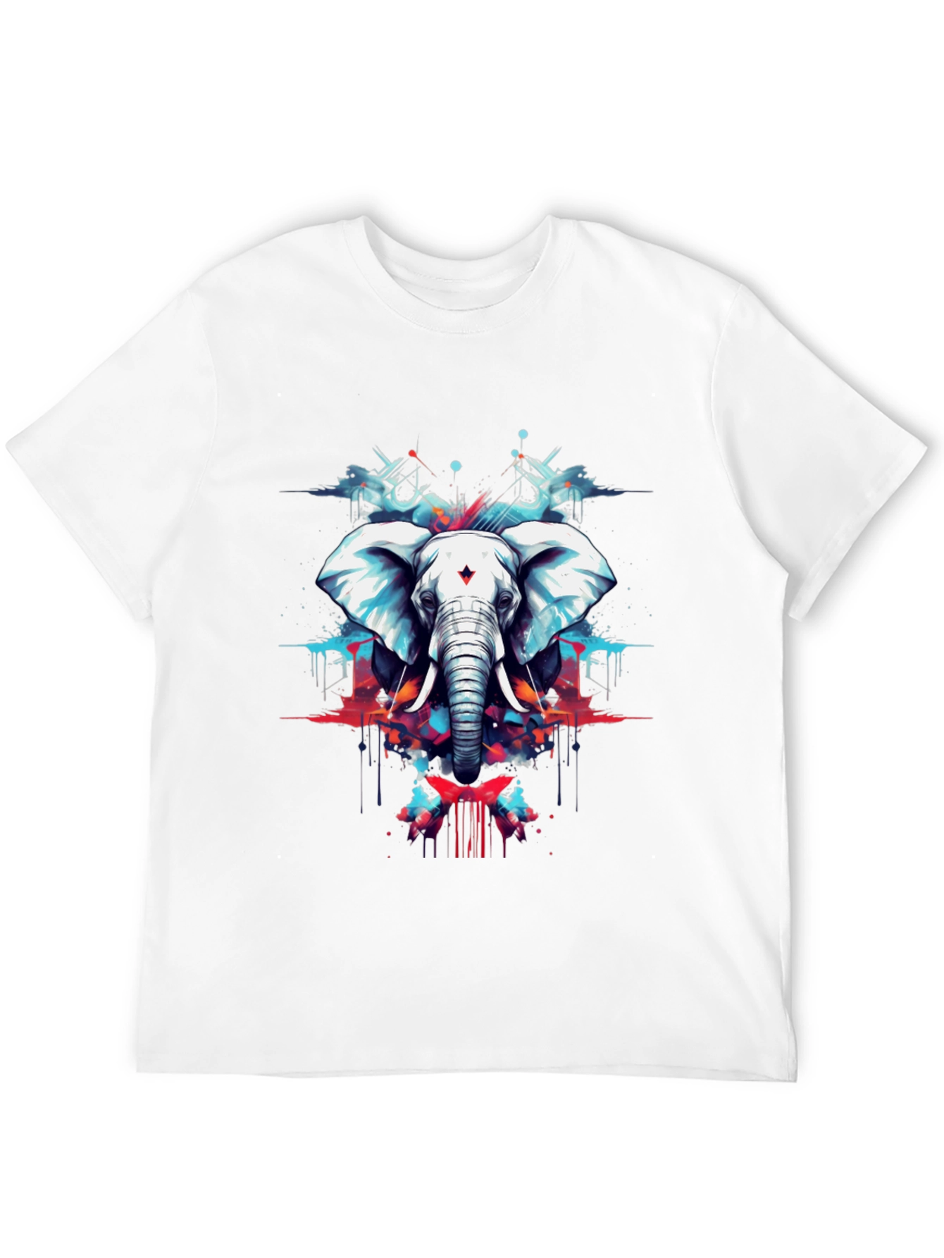 Elephant Art Black T-Shirt - Mens Graphic Tee