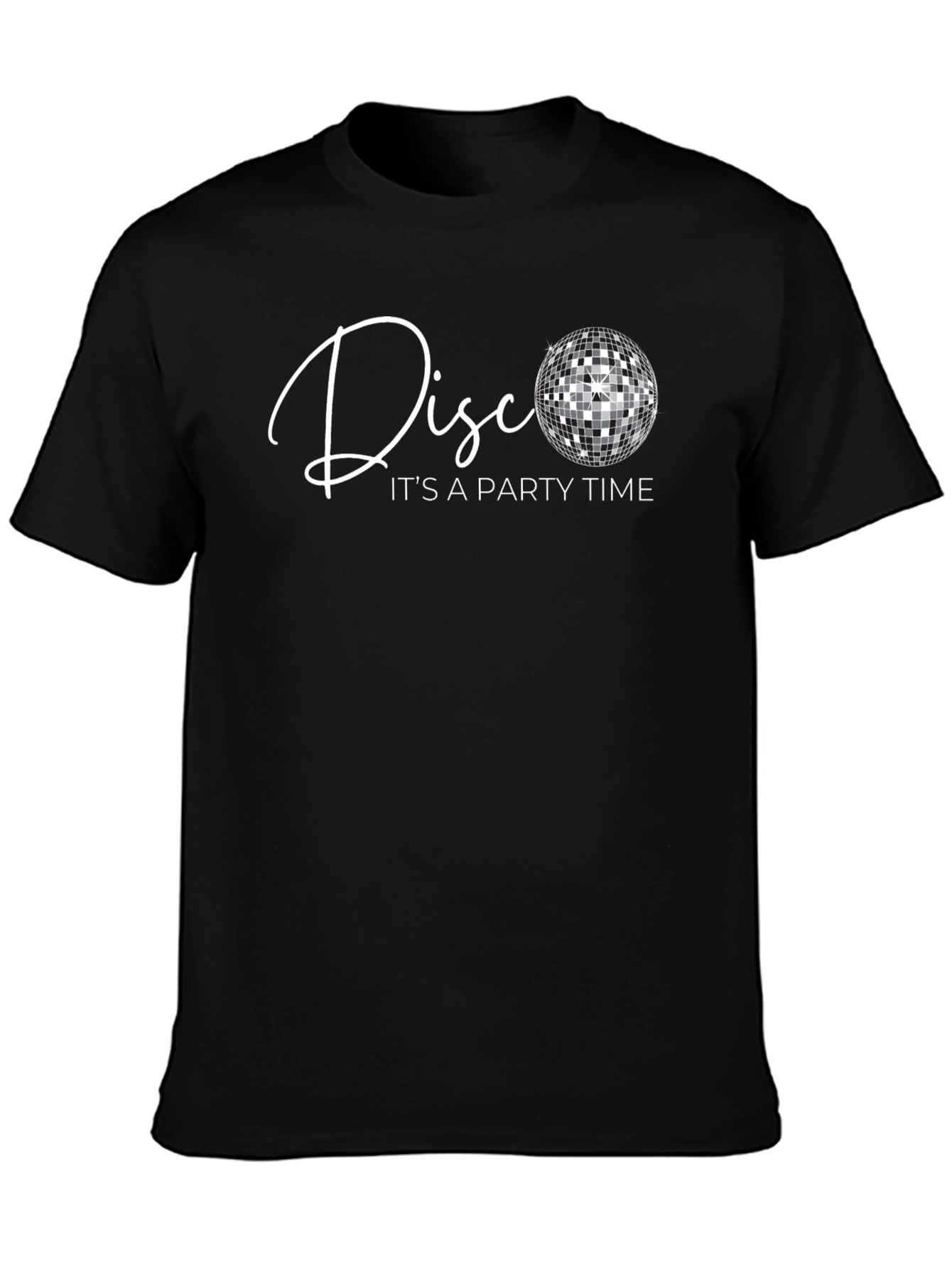 Disco Party Time Black Graphic Tee