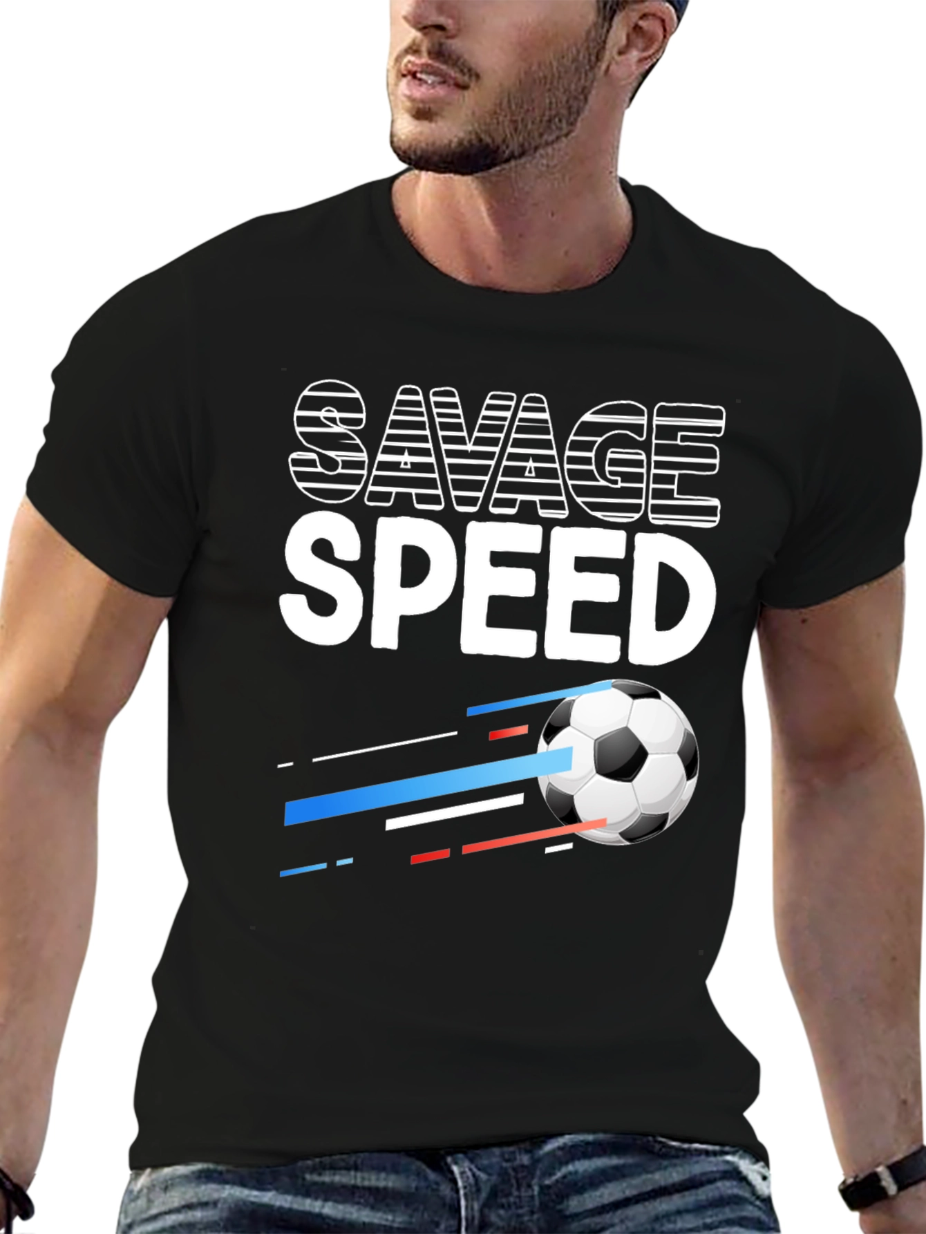 Savage Speed Soccer Ball Graphic Tee - Black