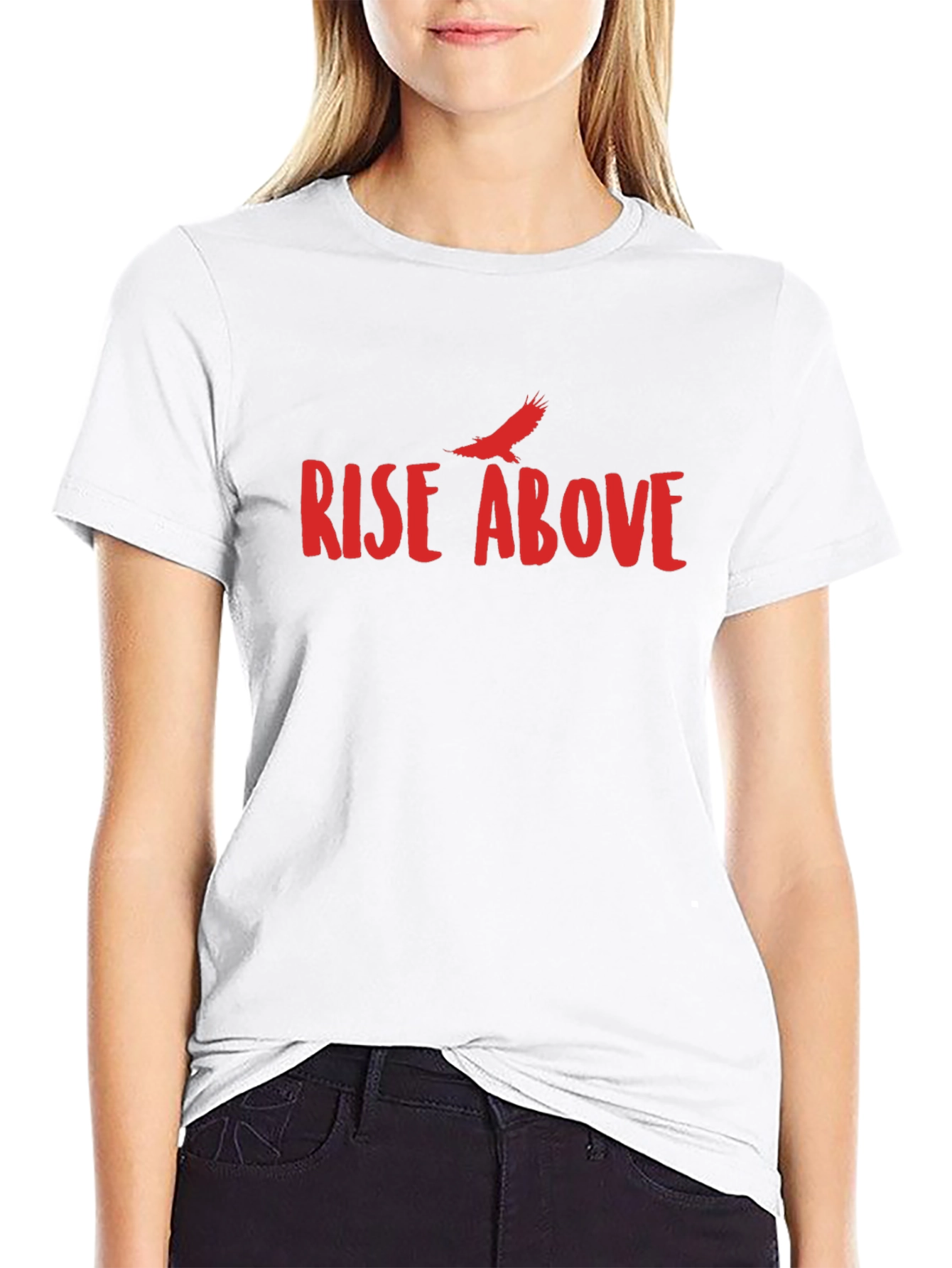 Rise Above Graphic Tee - Black Cotton