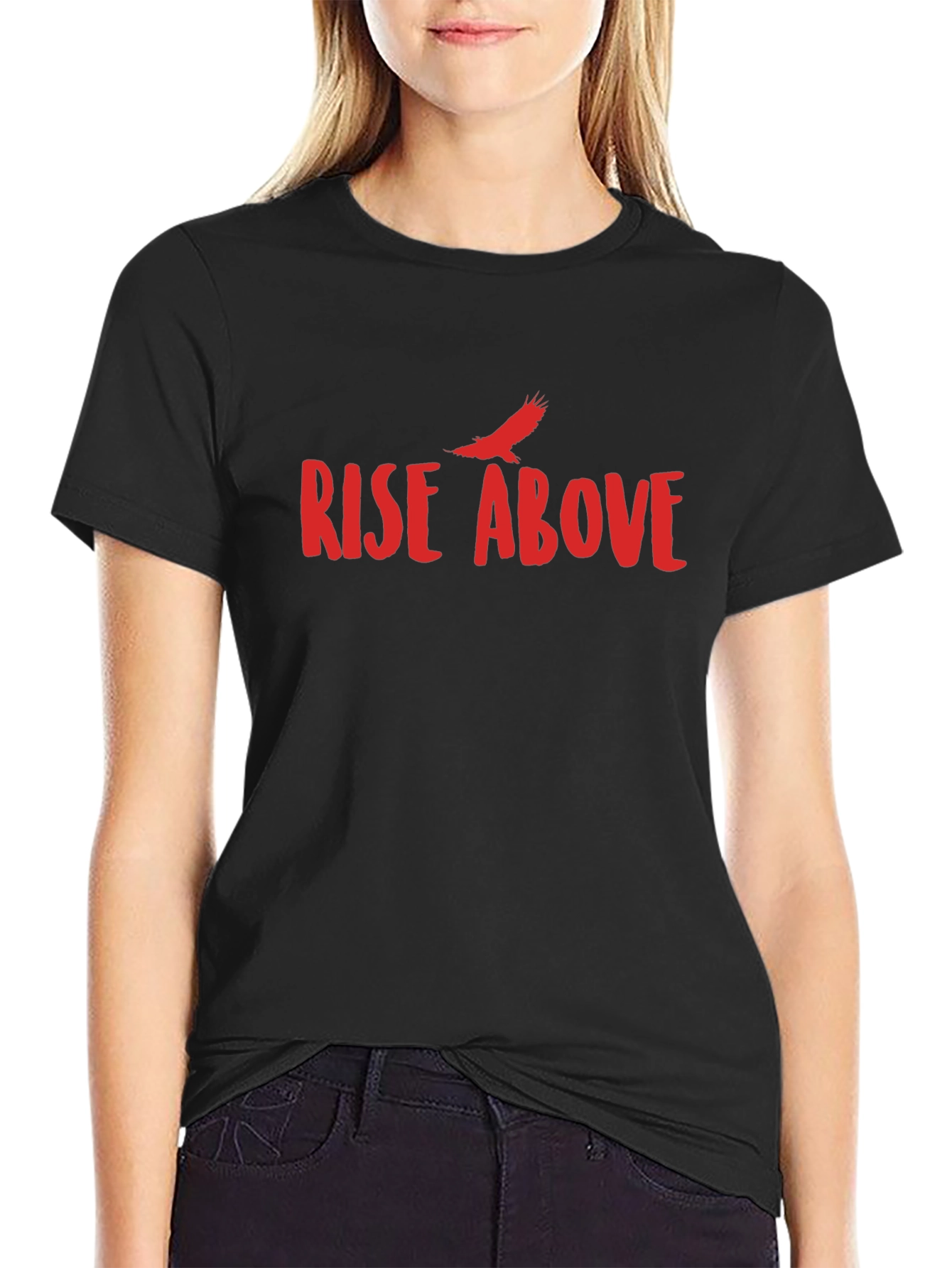 Rise Above Graphic Tee - Black Cotton