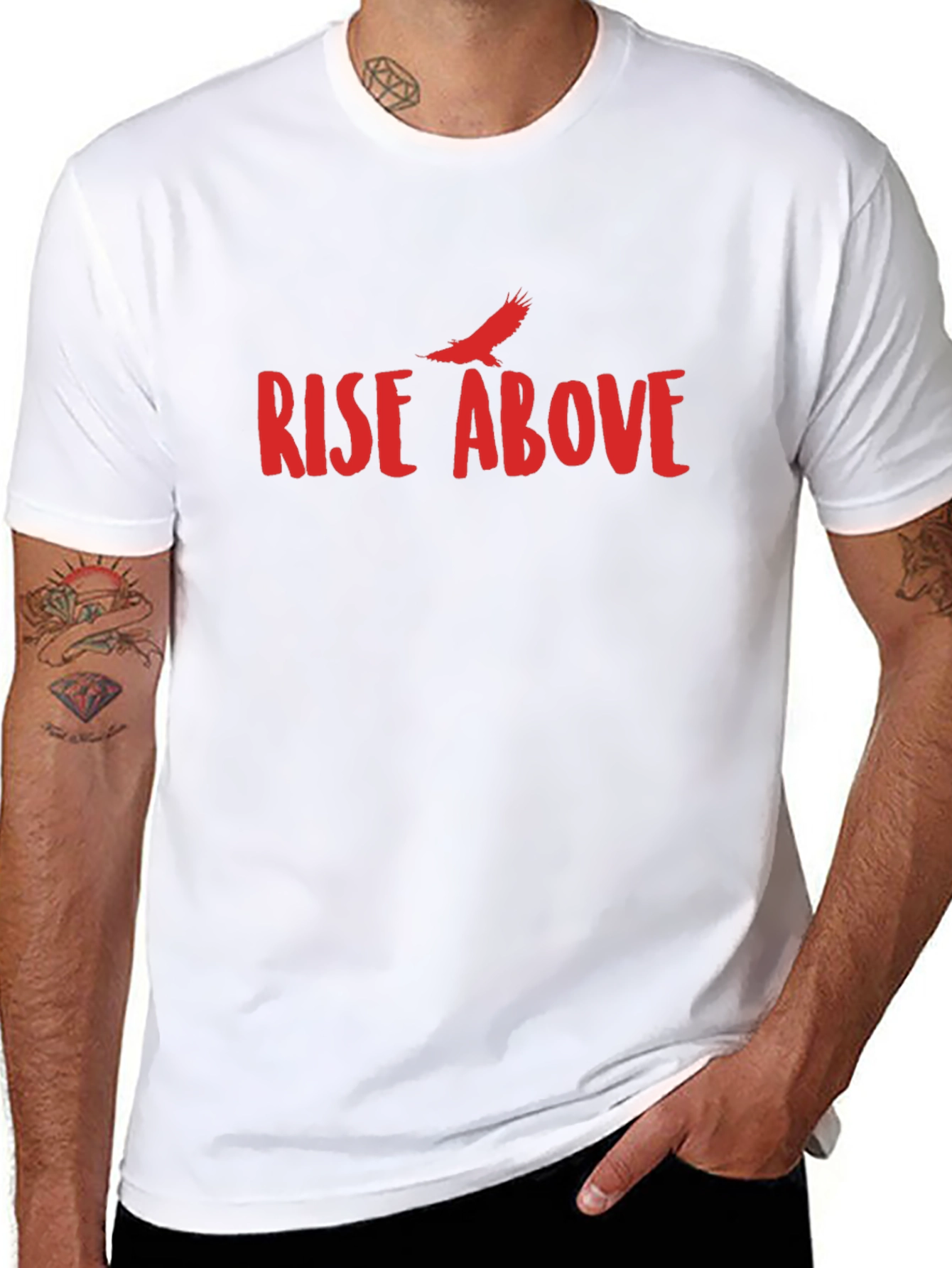 Rise Above Graphic Tee - Black Cotton