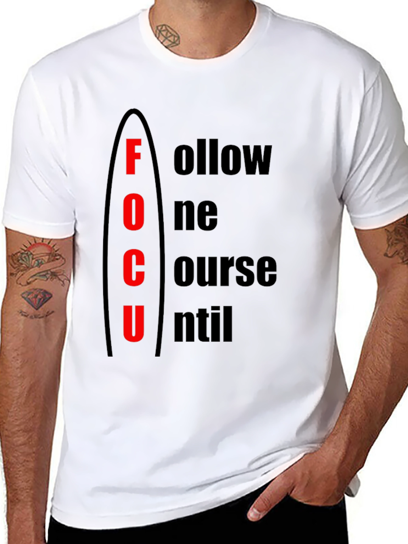 Focus Motivational T-Shirt - Follow One Course Until Success