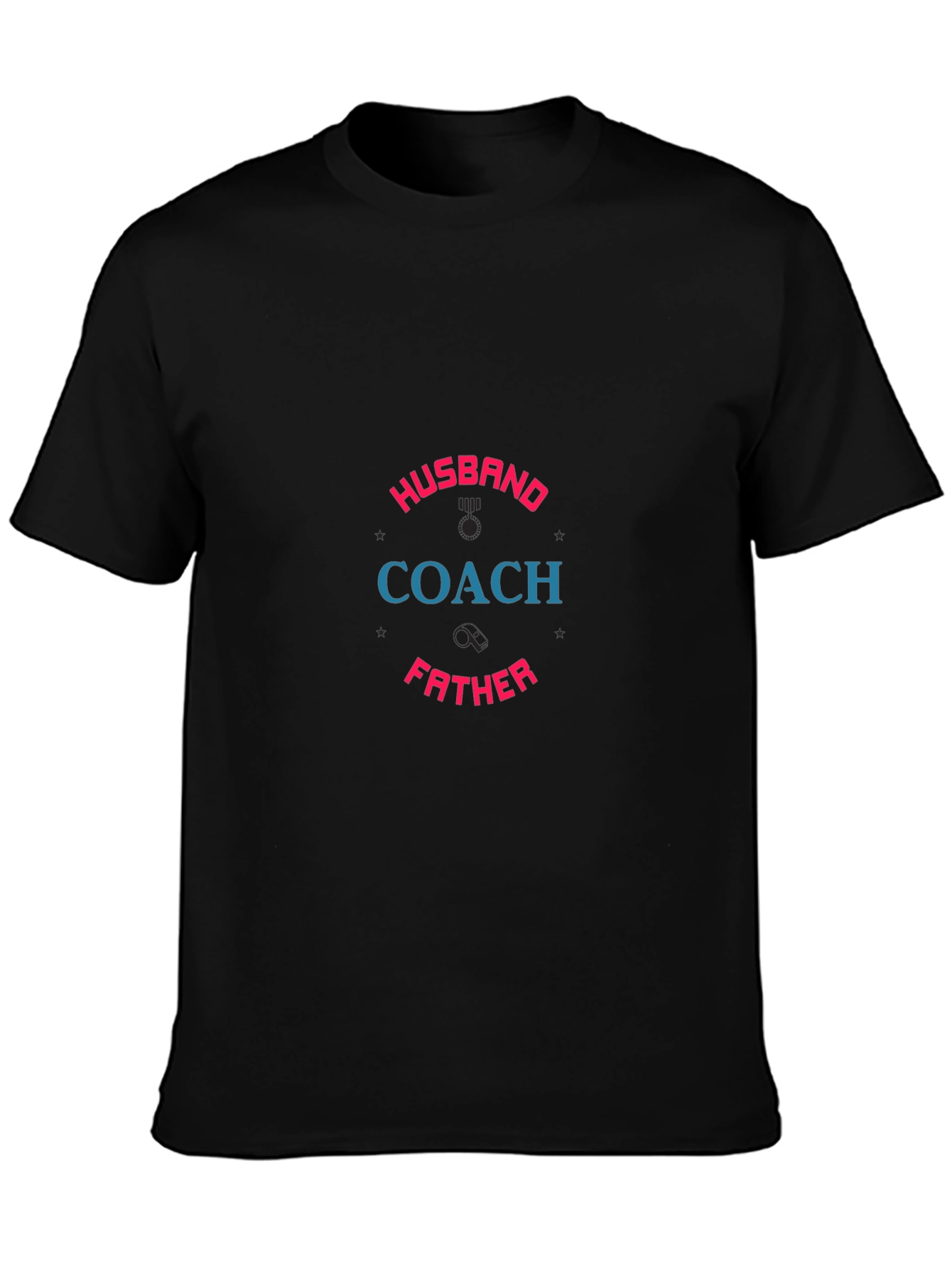 Husband Coach Father Black T-Shirt