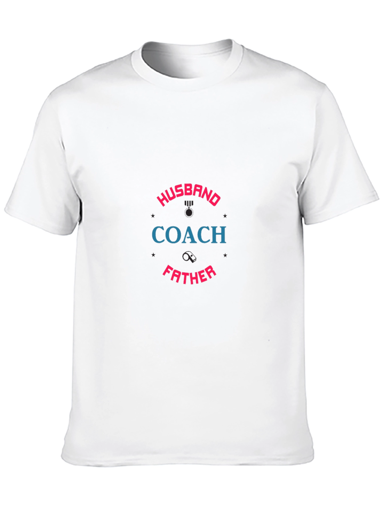 Husband Coach Father Black T-Shirt