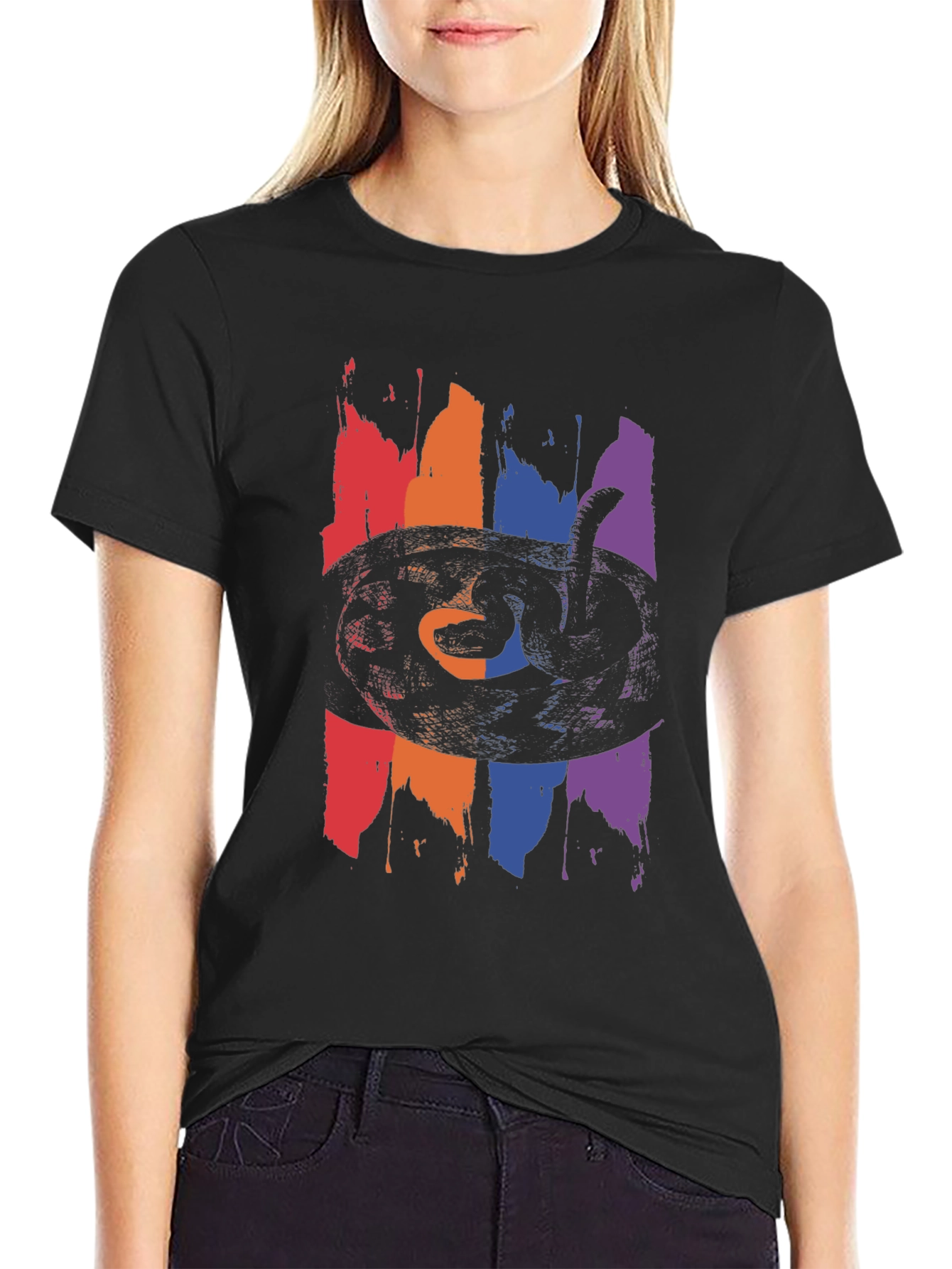 Mens Snake Graphic Tee - Black