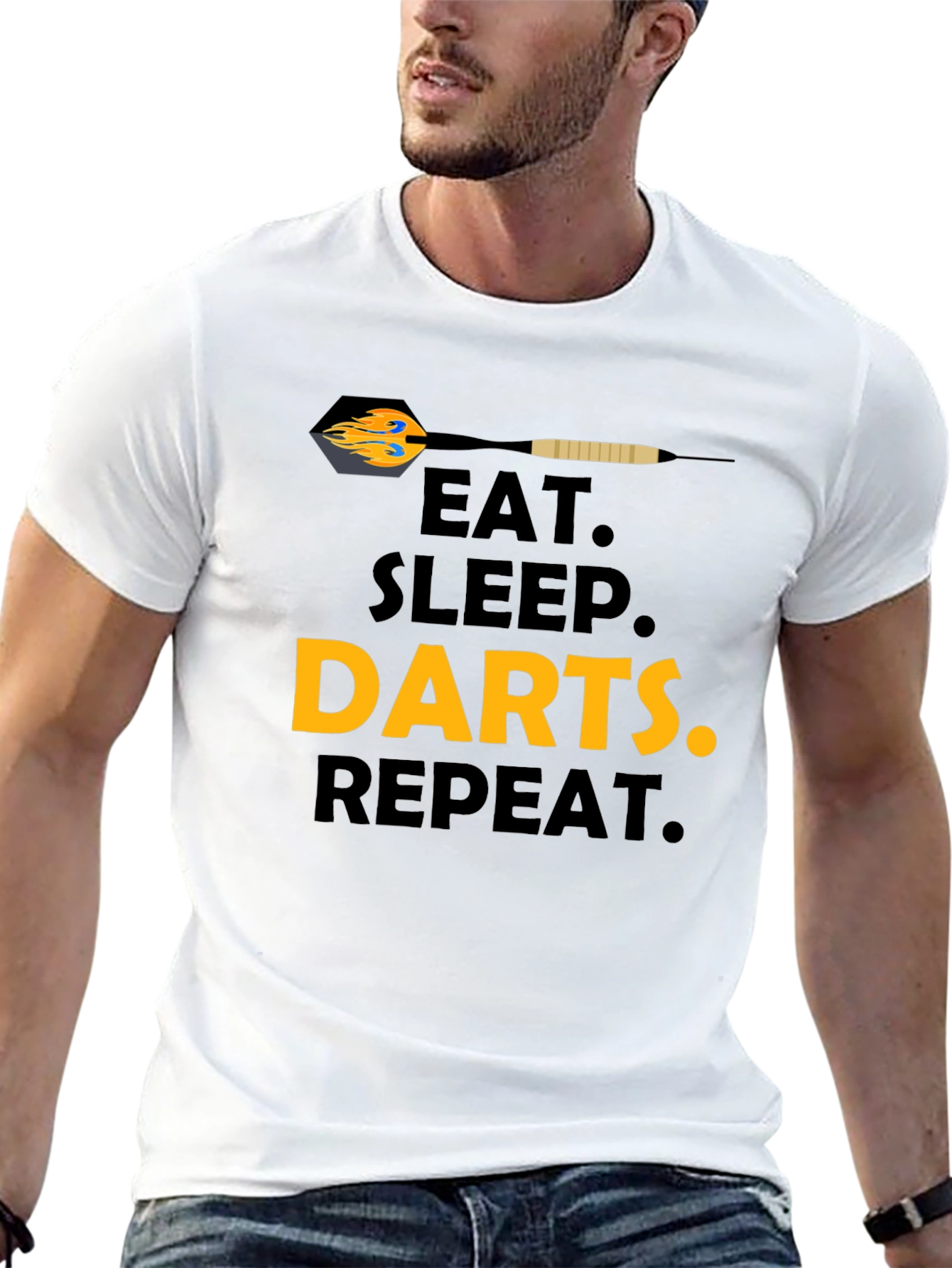 Eat Sleep Darts Repeat T-Shirt - Black