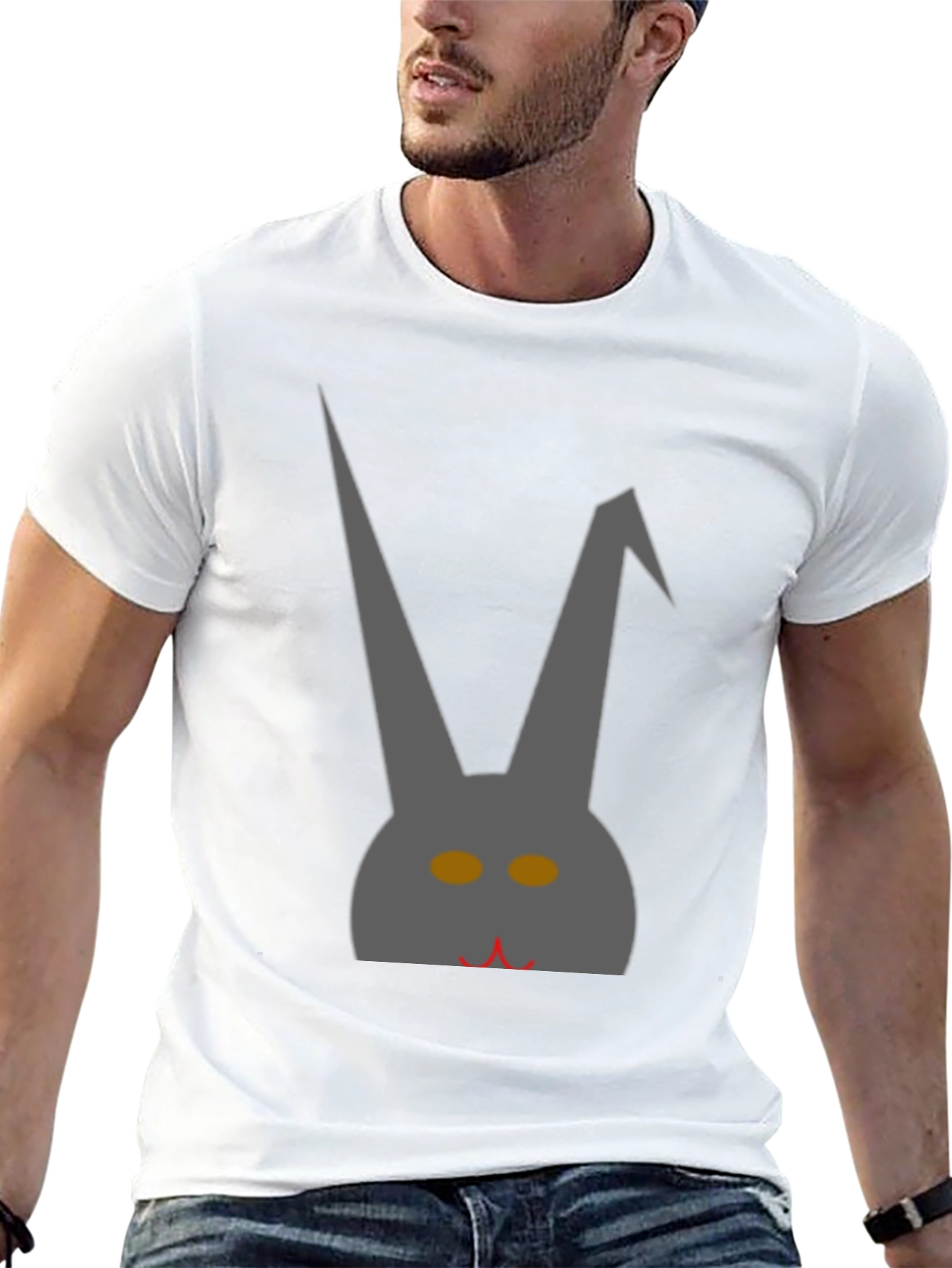 Grey Bunny Graphic Tee - Unique Stylish Design