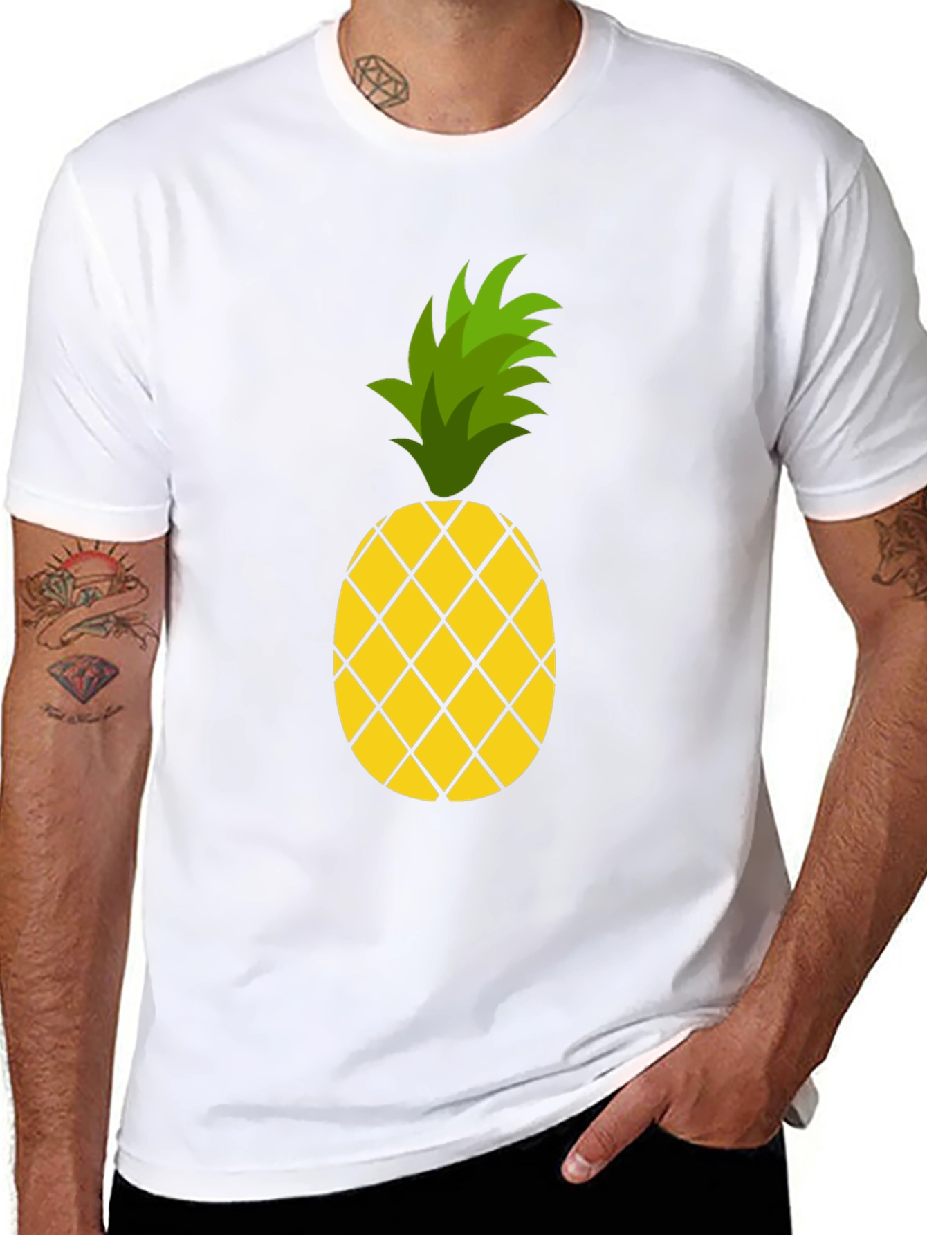 Pineapple Graphic Tee - Casual Black T-Shirt