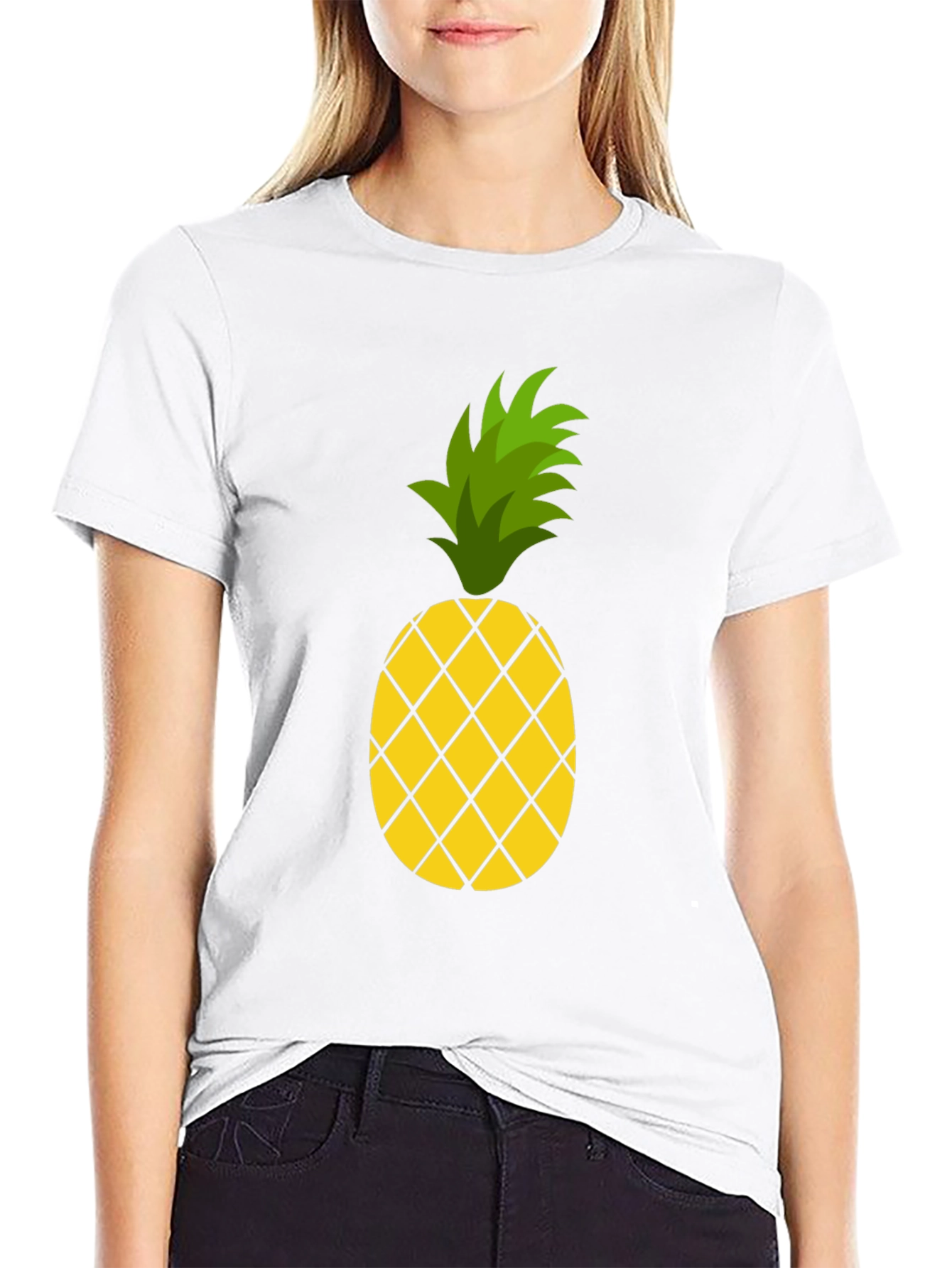 Pineapple Graphic Tee - Casual Black T-Shirt