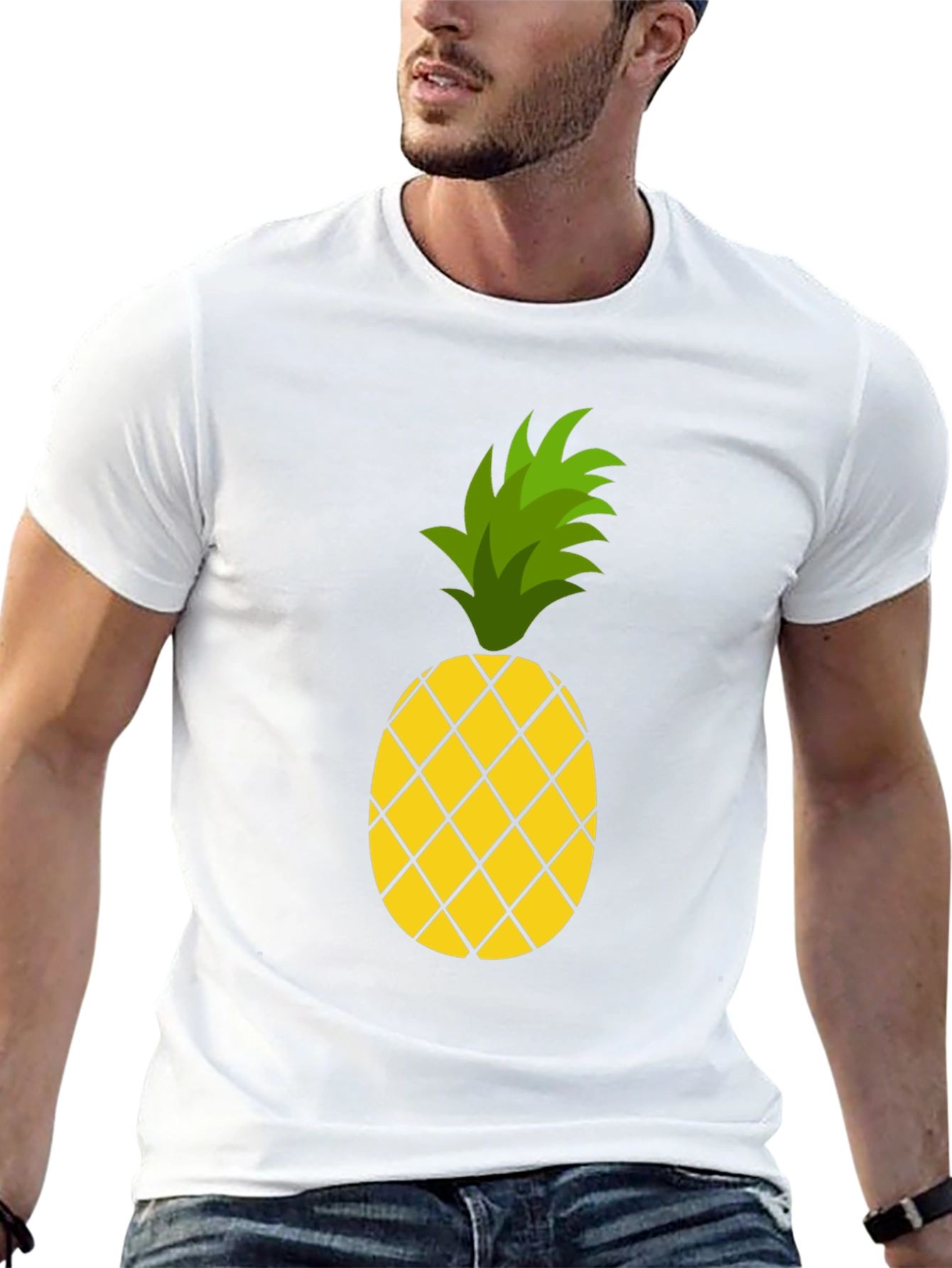 Pineapple Graphic Tee - Casual Black T-Shirt