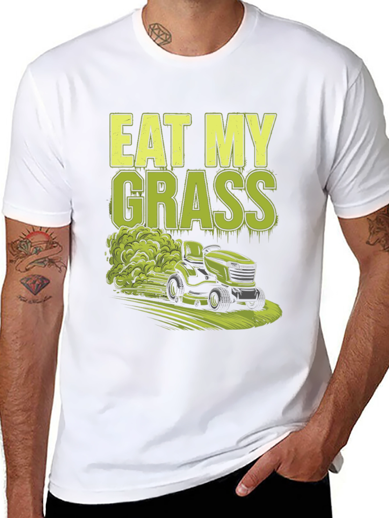 Eat My Grass Lawn Mower Graphic Tee