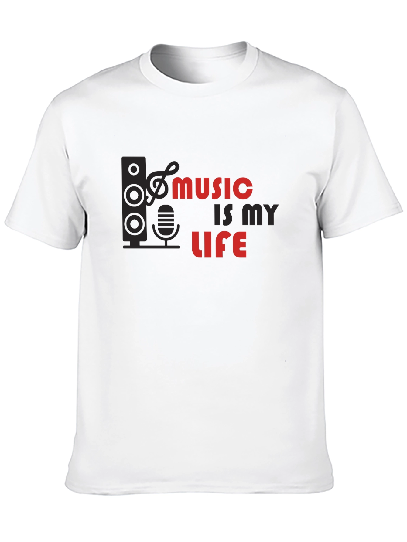 Music is My Life Graphic Tee - Black