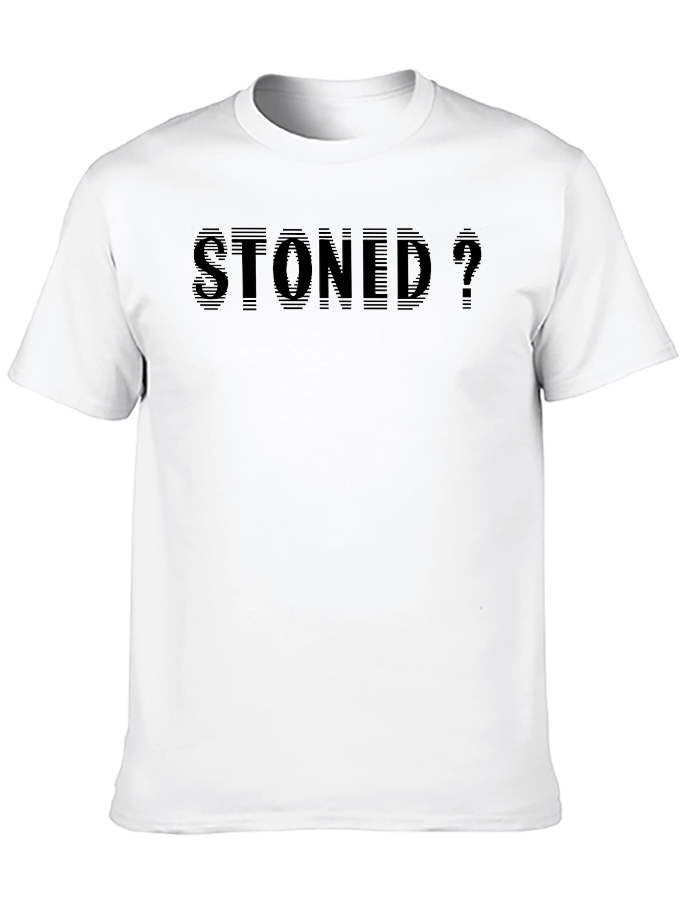 Stoned? Graphic T-Shirt - Black Crew Neck