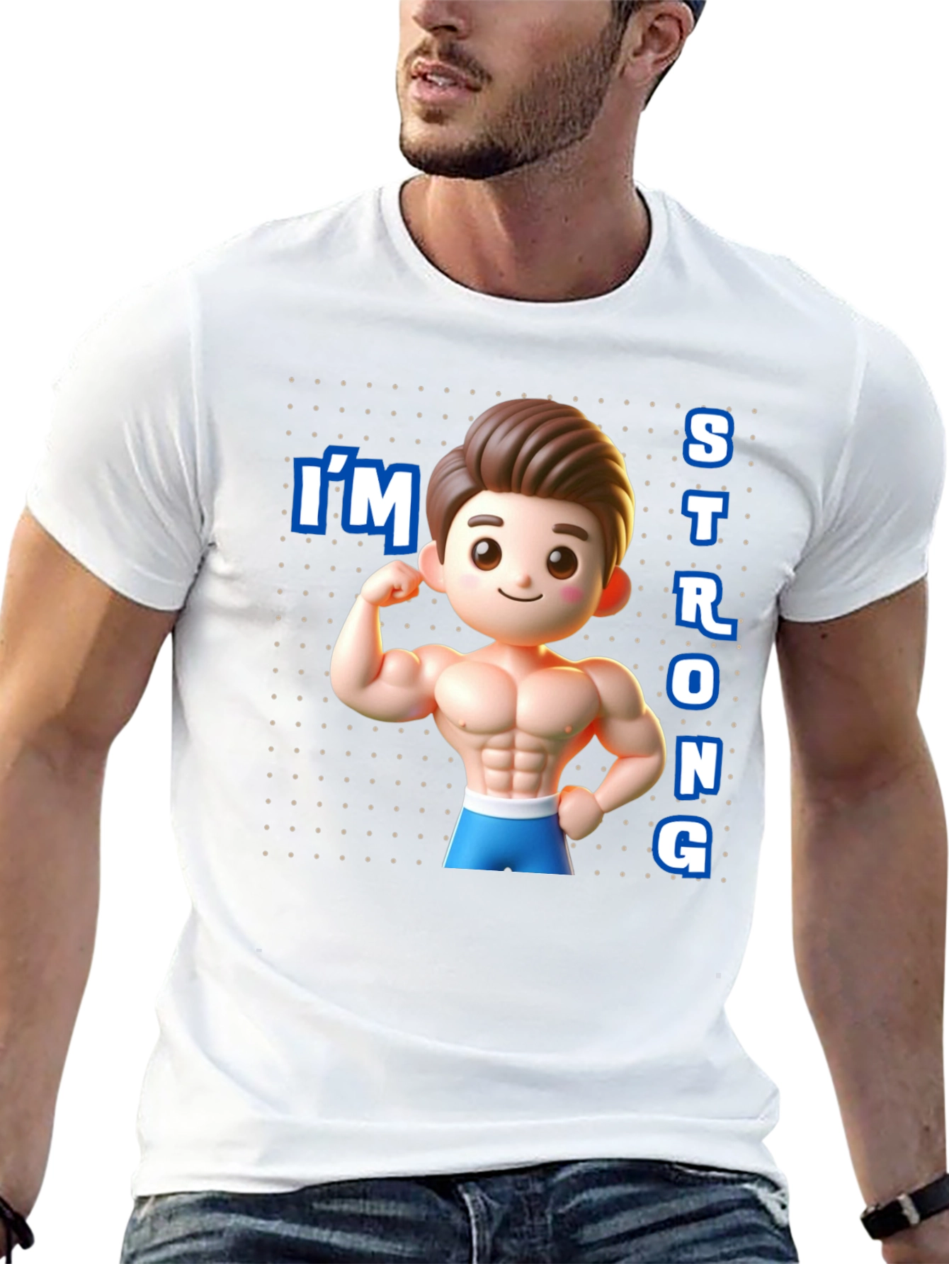 Cartoon Muscular Man T-Shirt