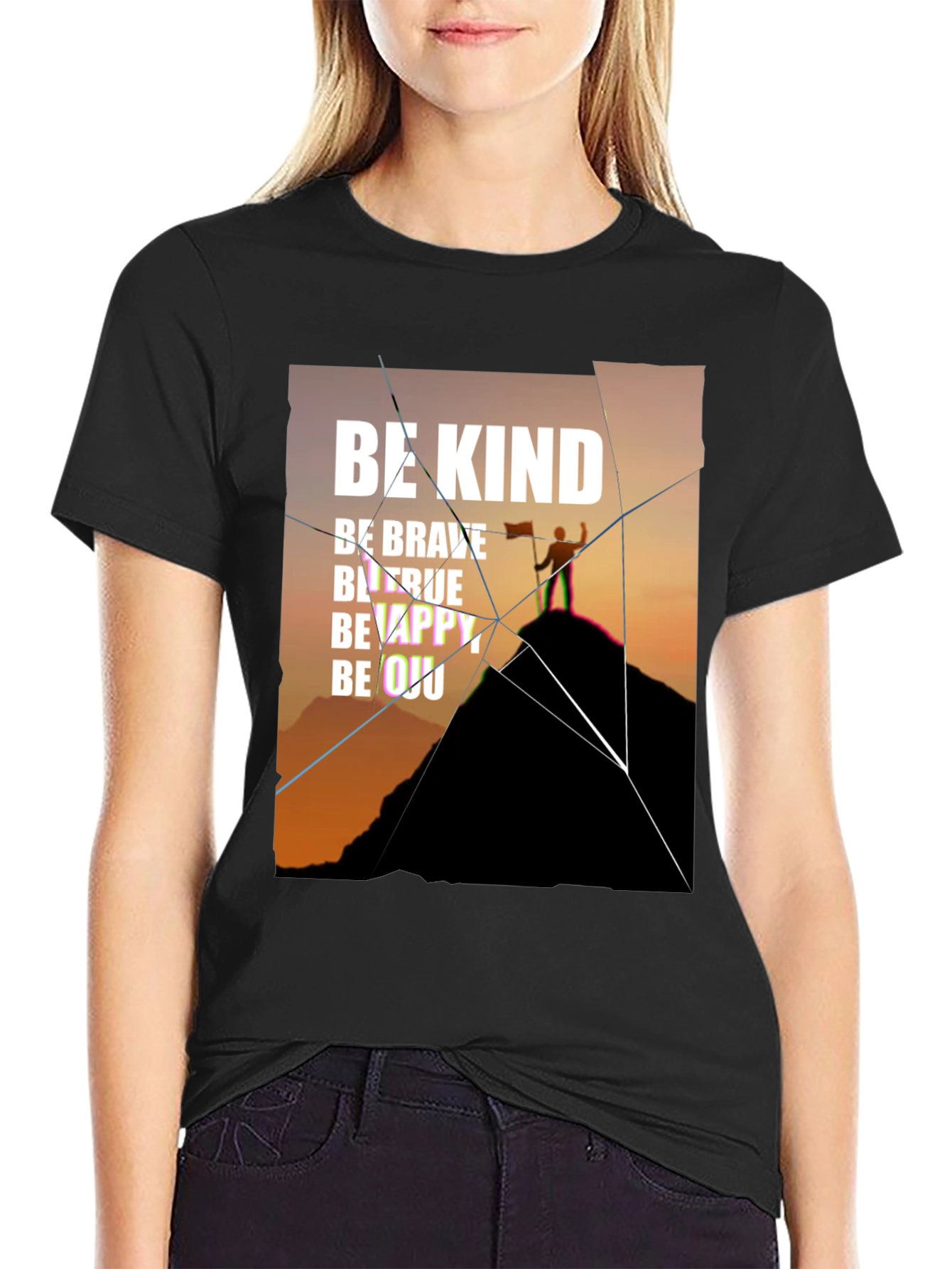 Inspirational Graphic Tee - Be Kind Brave True