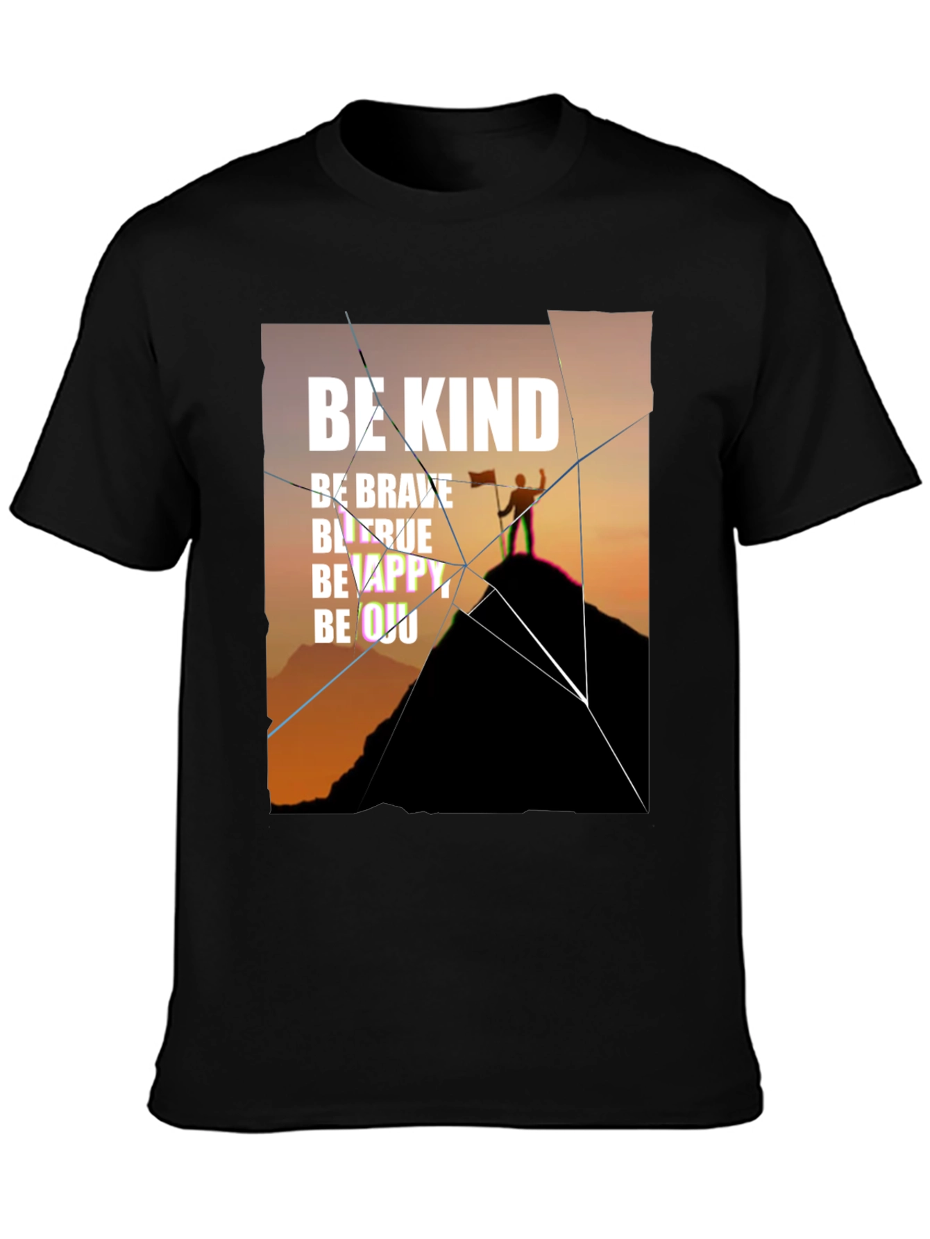 Inspirational Graphic Tee - Be Kind Brave True