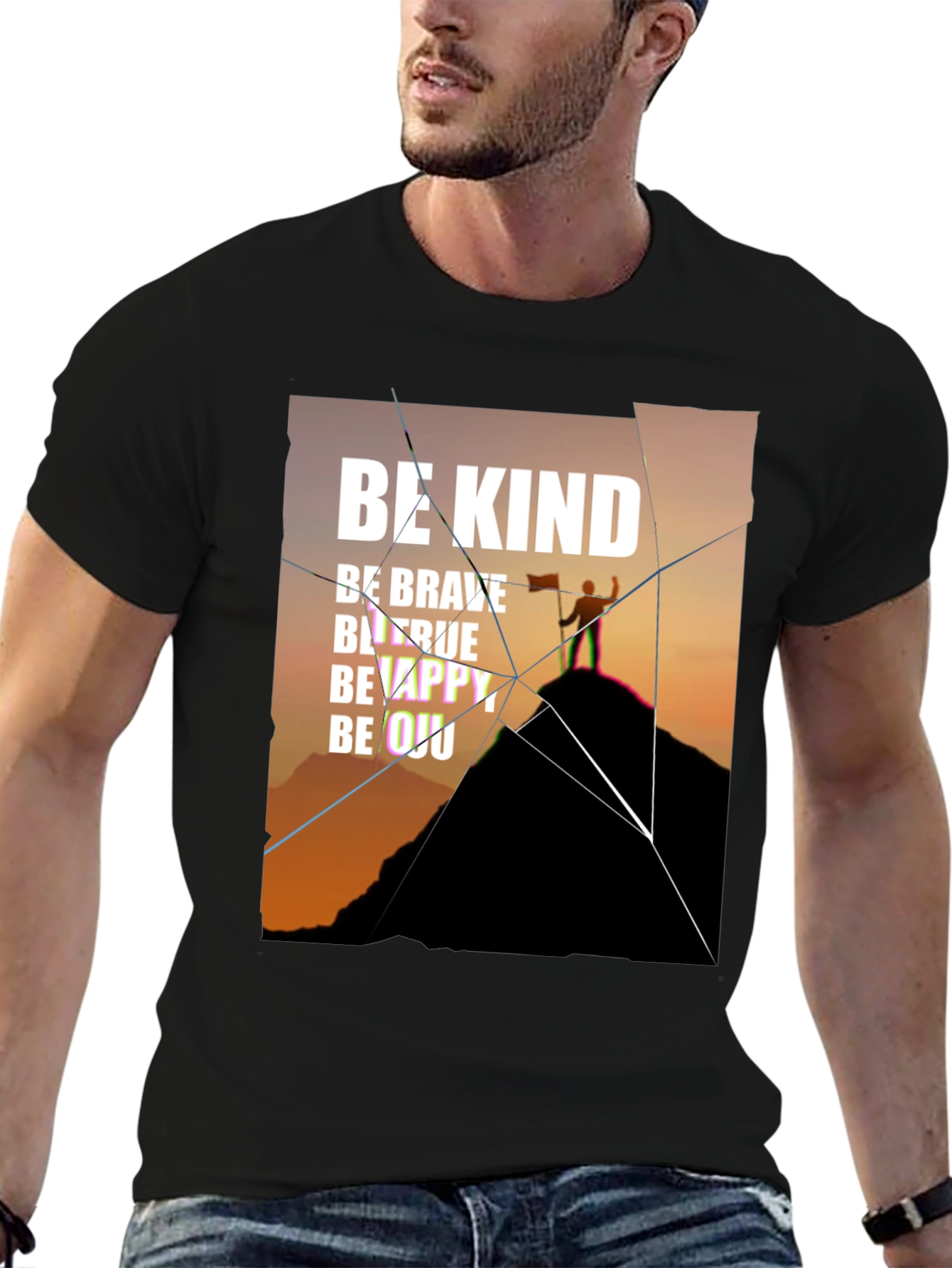 Inspirational Graphic Tee - Be Kind Brave True