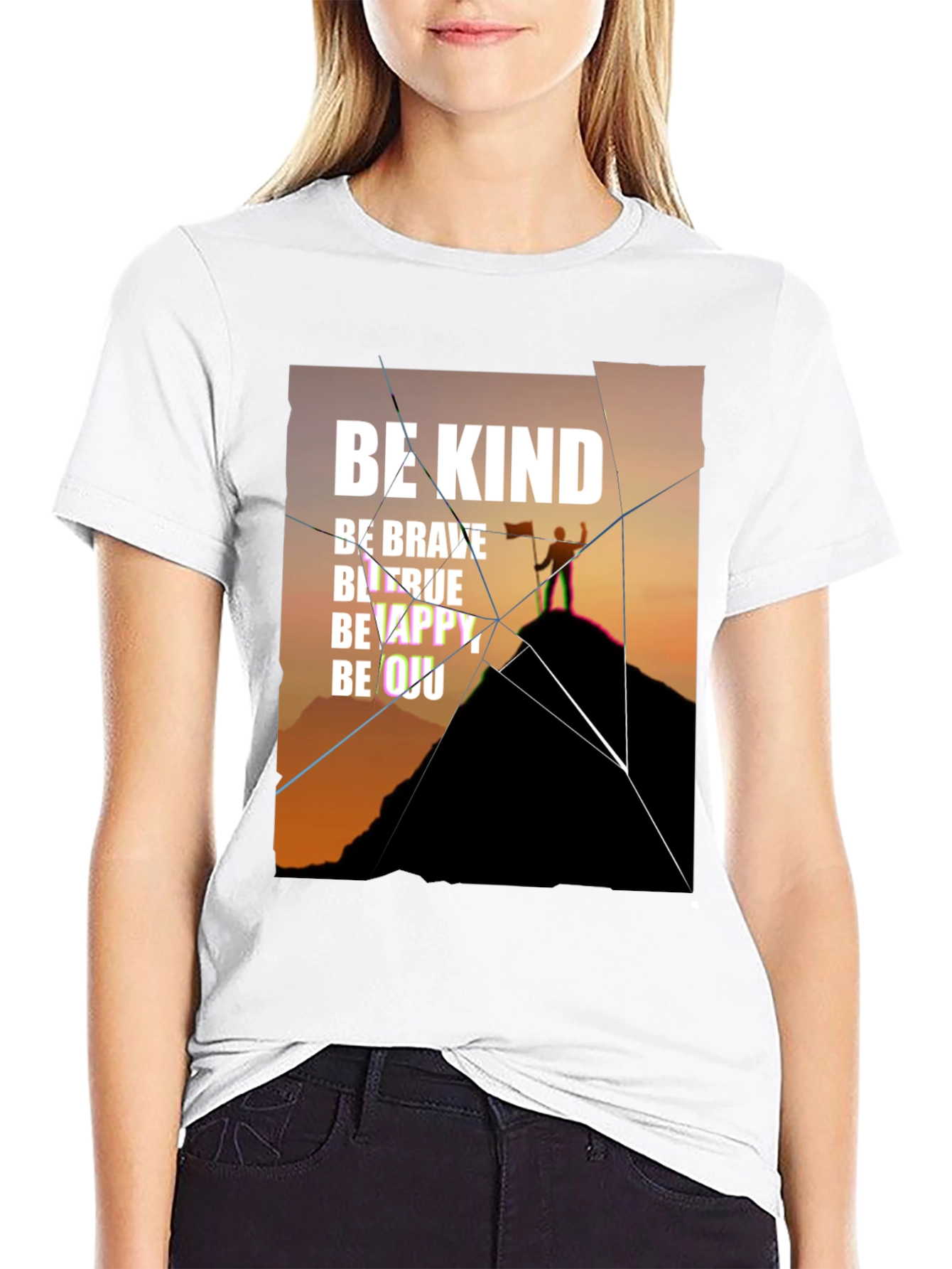 Inspirational Graphic Tee - Be Kind Brave True