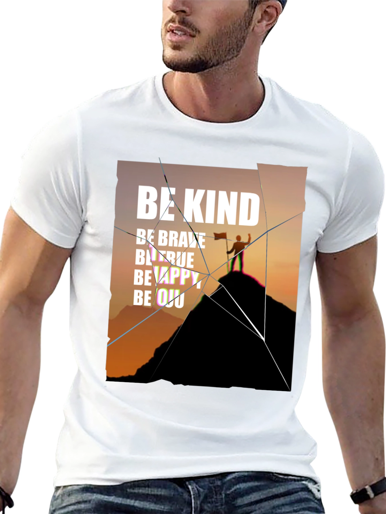 Inspirational Graphic Tee - Be Kind Brave True