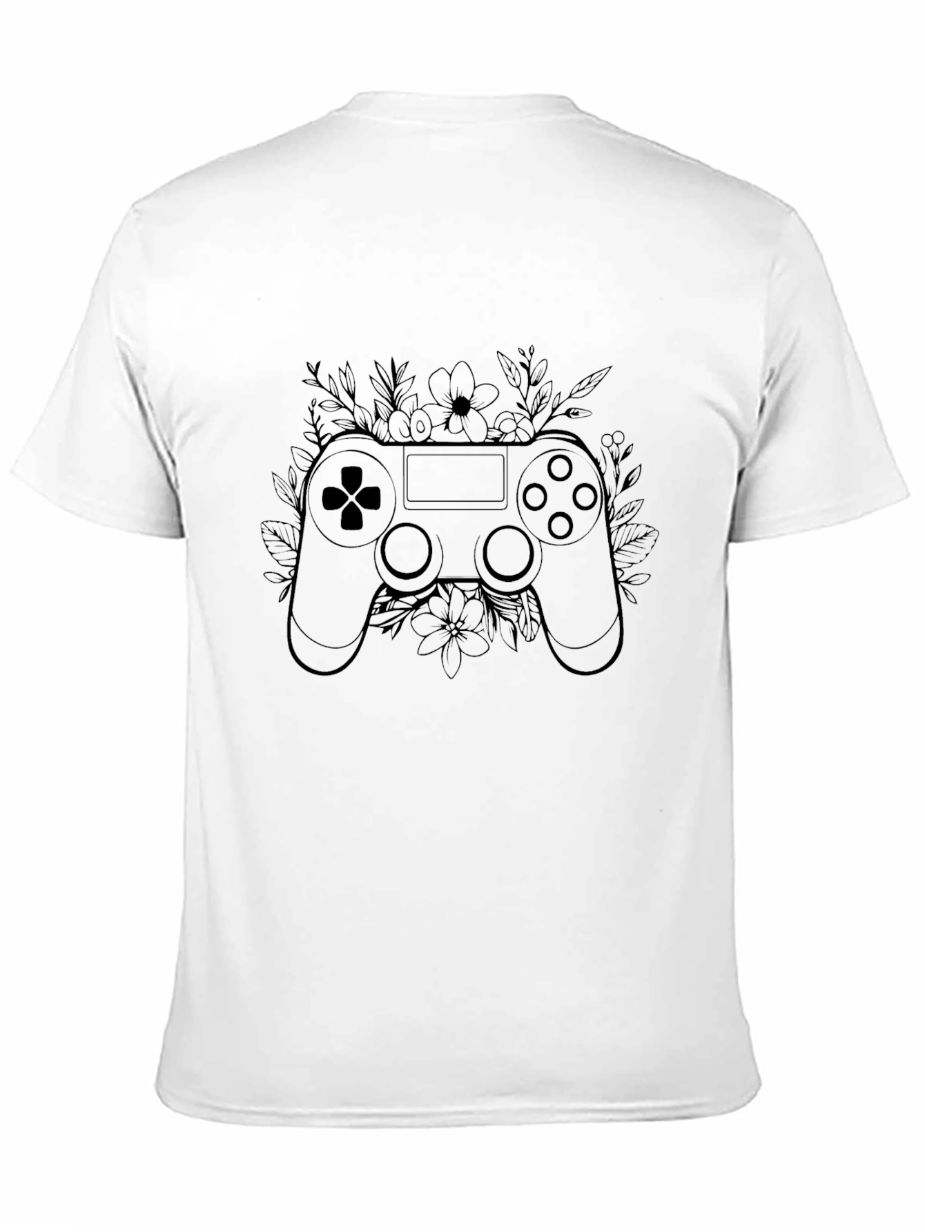 Floral Gaming Controller Black T-Shirt