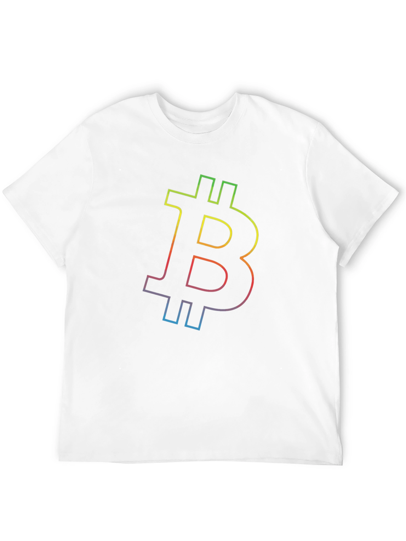 Bitcoin Rainbow Outline Black T-Shirt