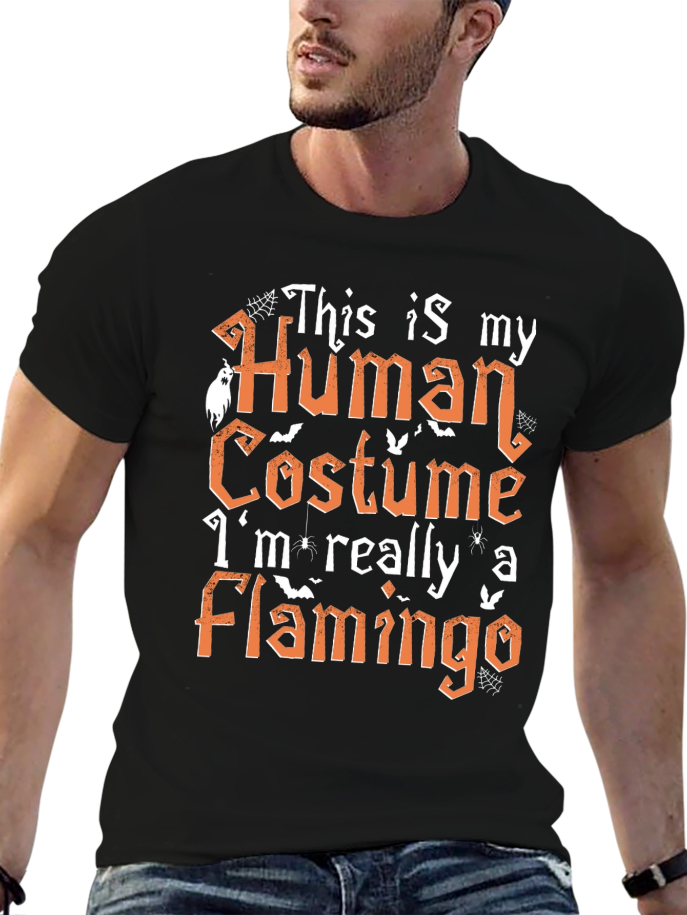 Halloween Flamingo Costume Graphic Tee
