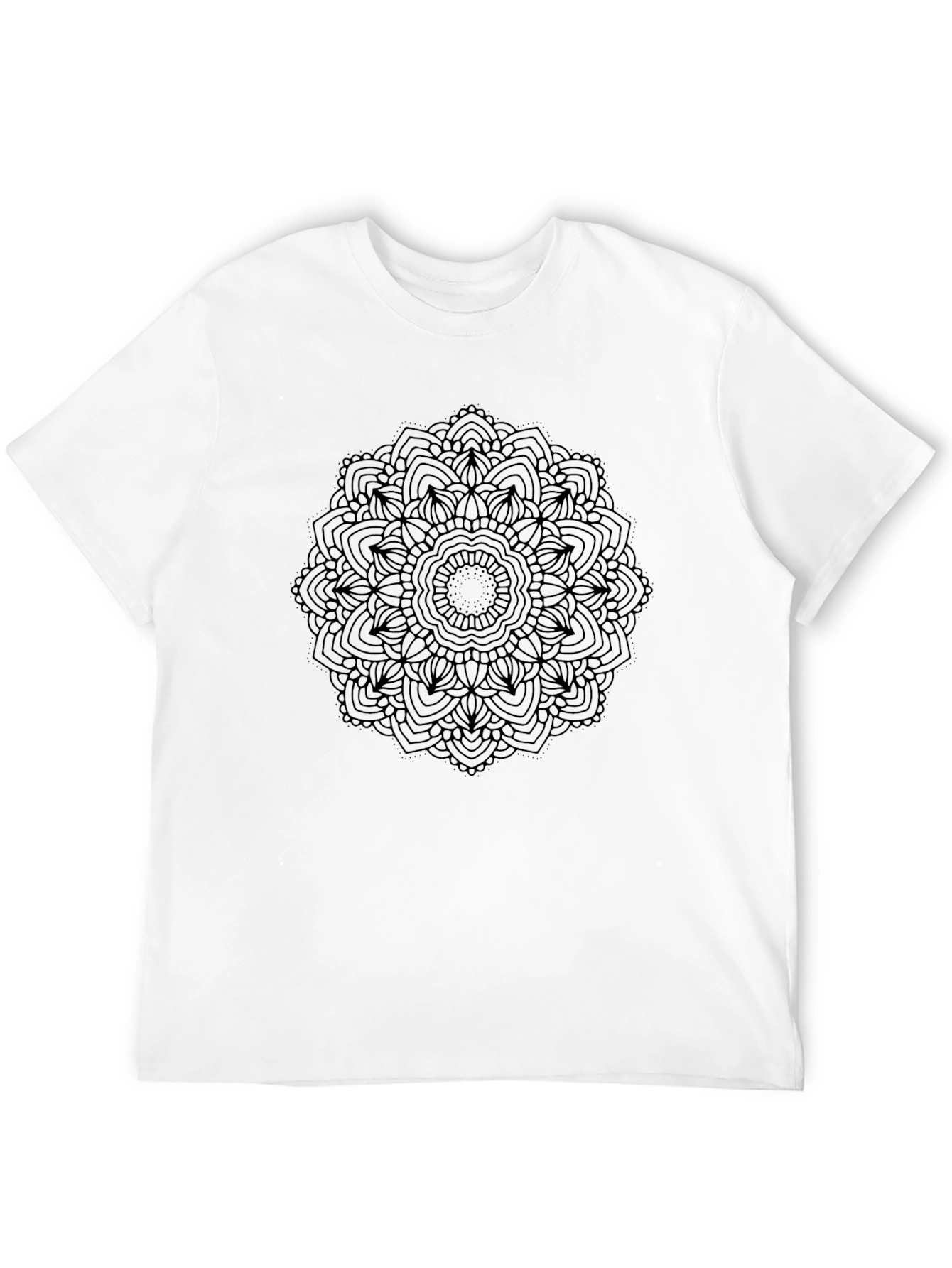 Black Mandala Graphic Tee - Mens Casual Style