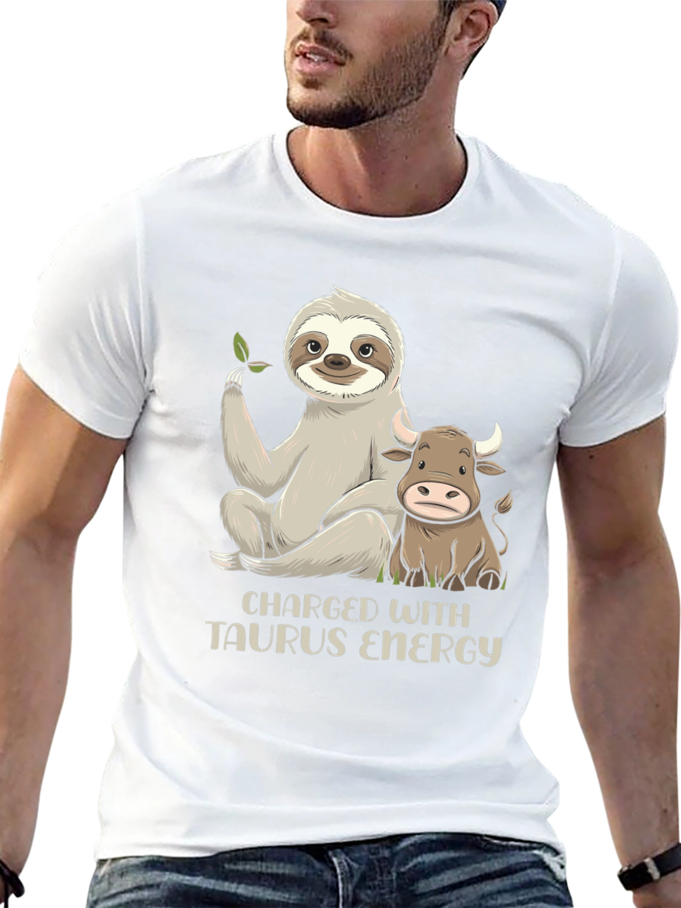 Taurus Energy Graphic Tee - Sloth & Bull Design