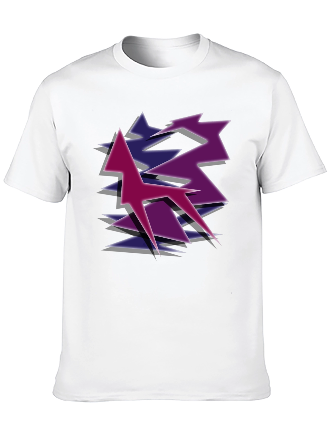 Geometric Style Graphic Tee - Black