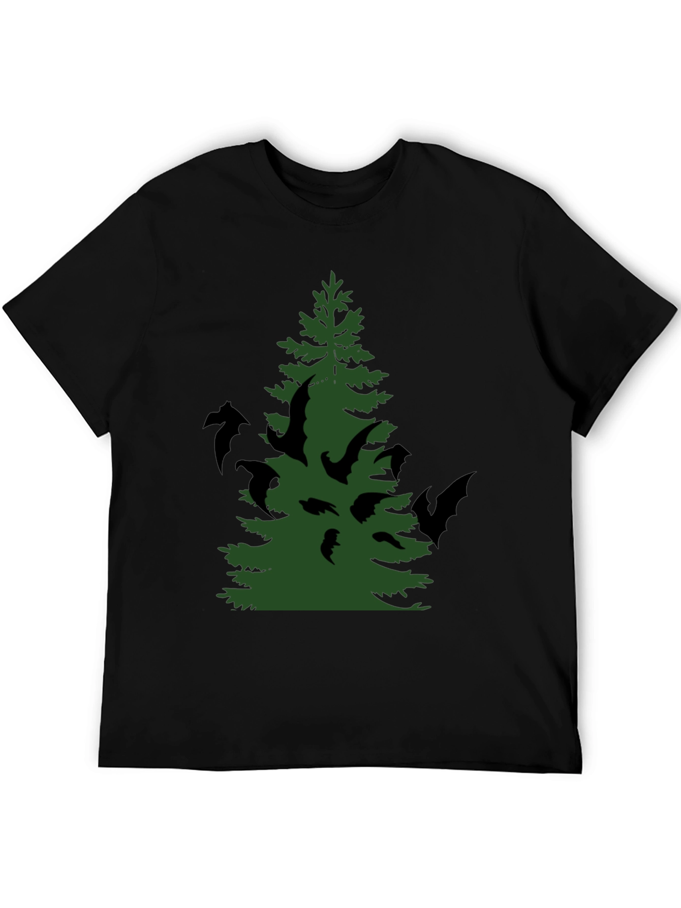 Bat Tree Graphic Tee - Halloween Style