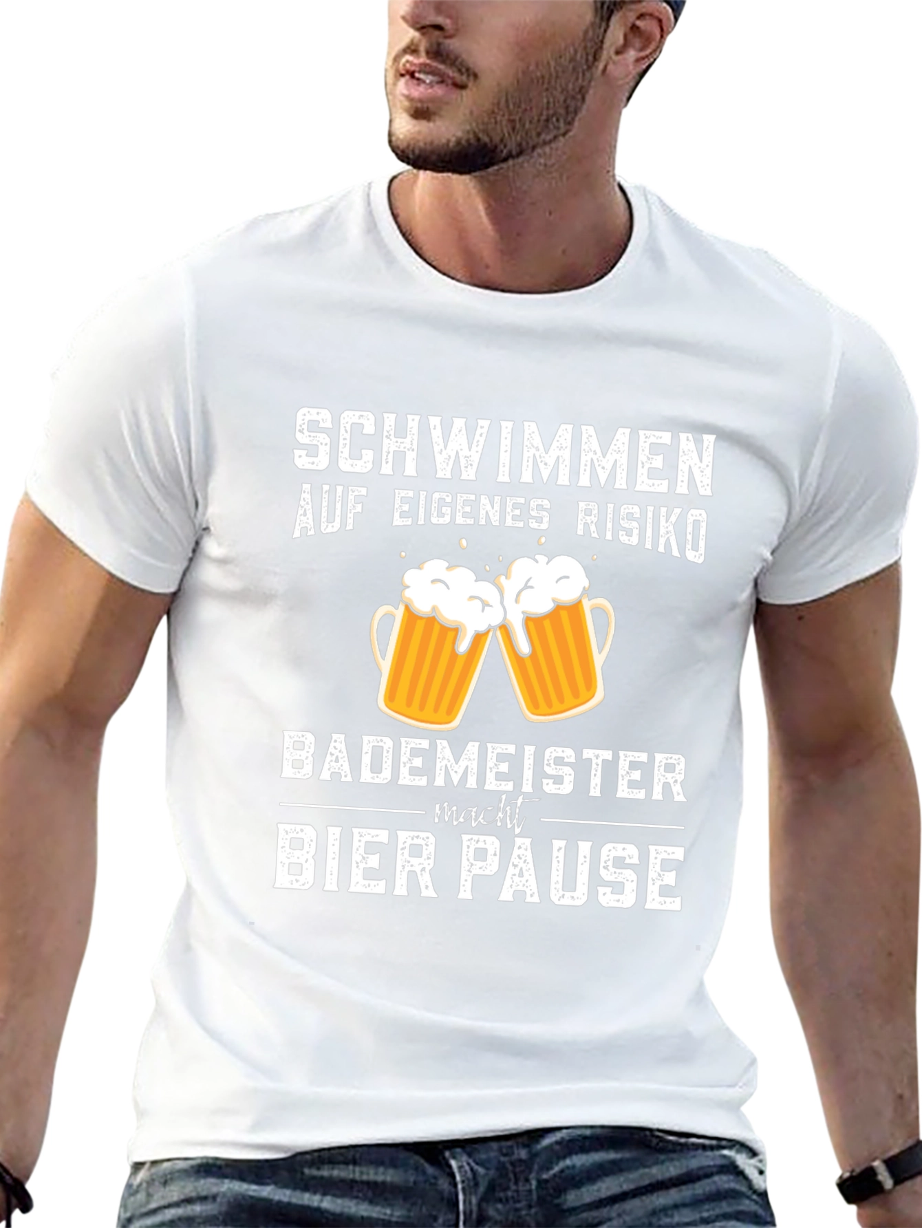 Schwimmen Bier Pause Black T-Shirt
