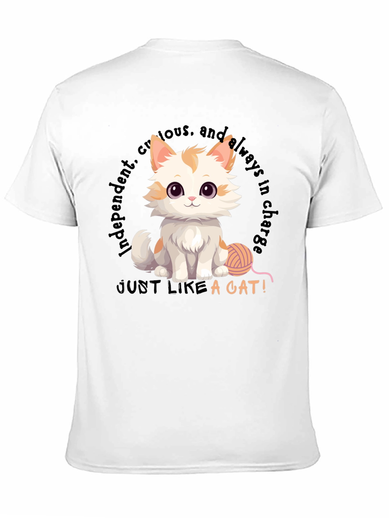 Cute Cat T-Shirt - Independent & Curious Design