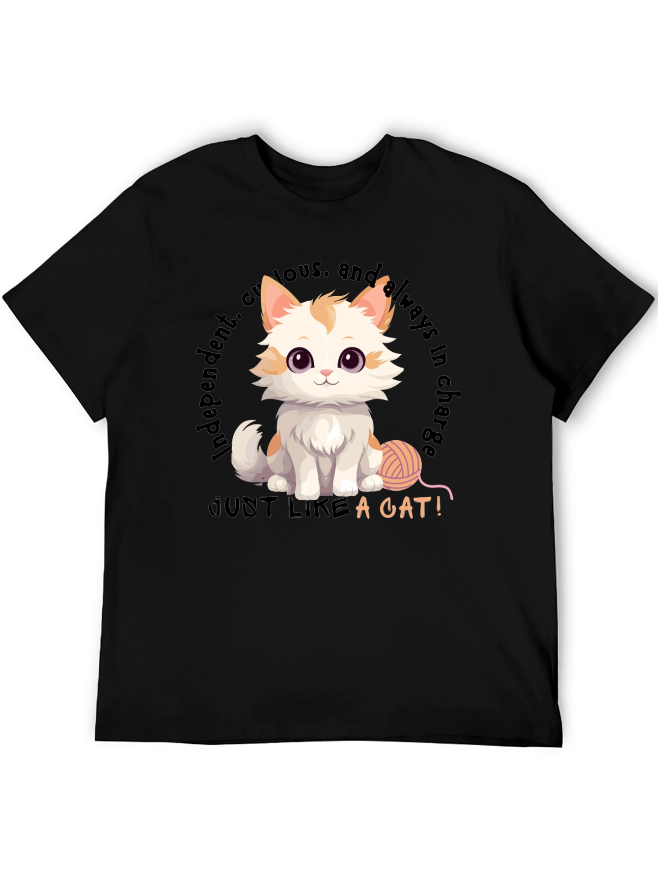 Cute Cat T-Shirt - Independent & Curious Design
