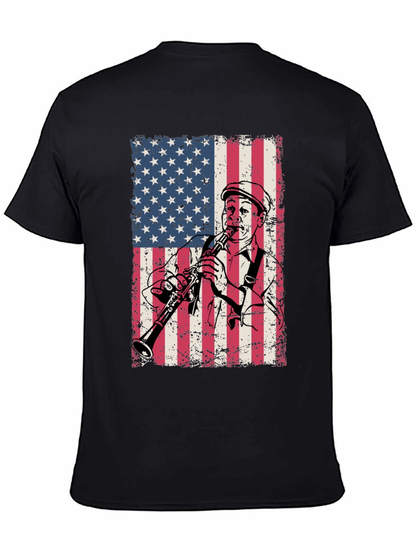 American Flag Clarinetist Graphic T-Shirt