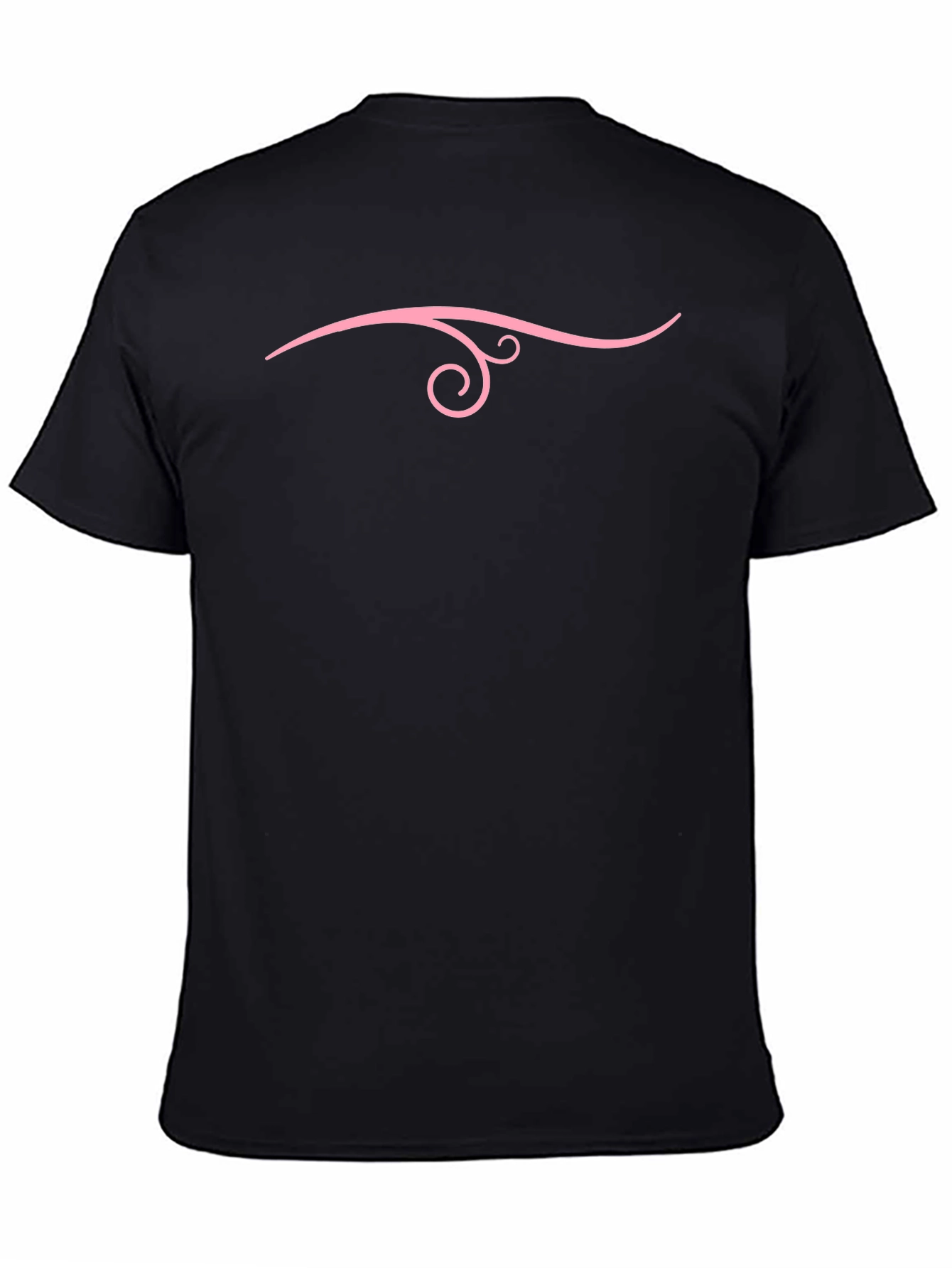 Black T-Shirt with Pink Swirl Design