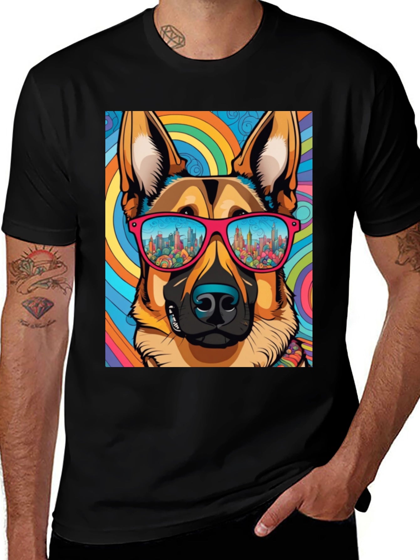 Cool Dog Graphic Tee - Retro Style