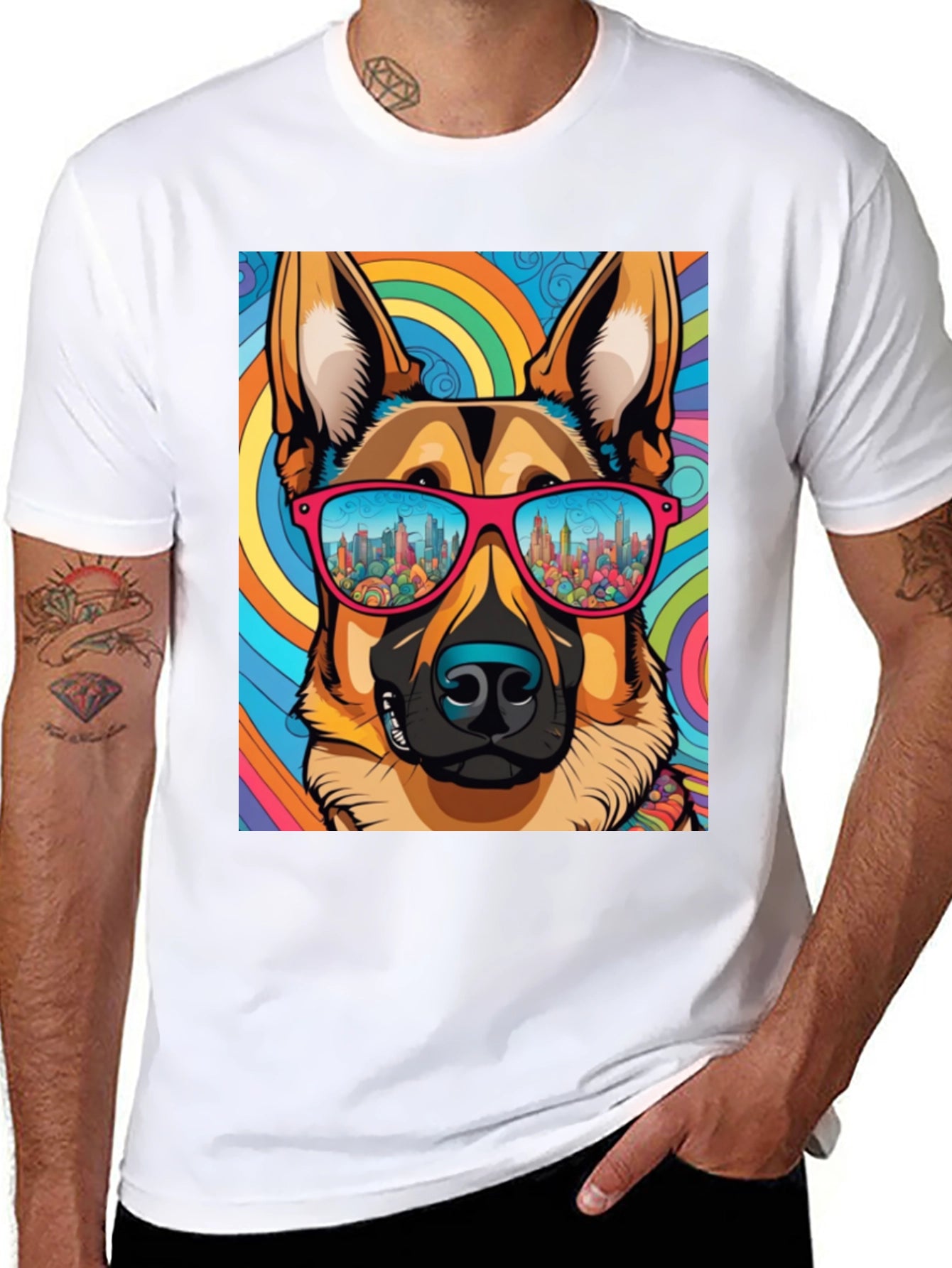 Cool Dog Graphic Tee - Retro Style