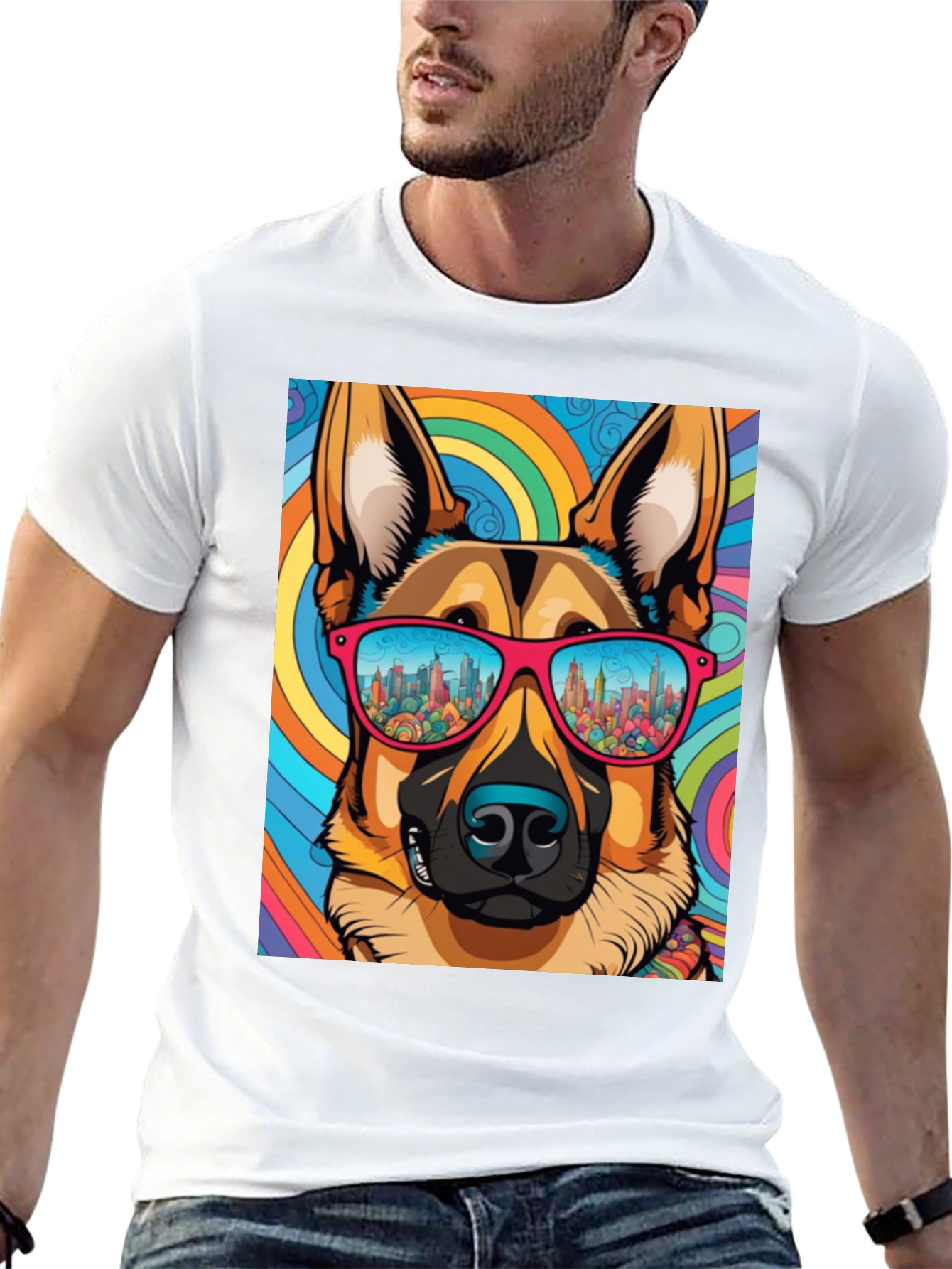 Cool Dog Graphic Tee - Retro Style