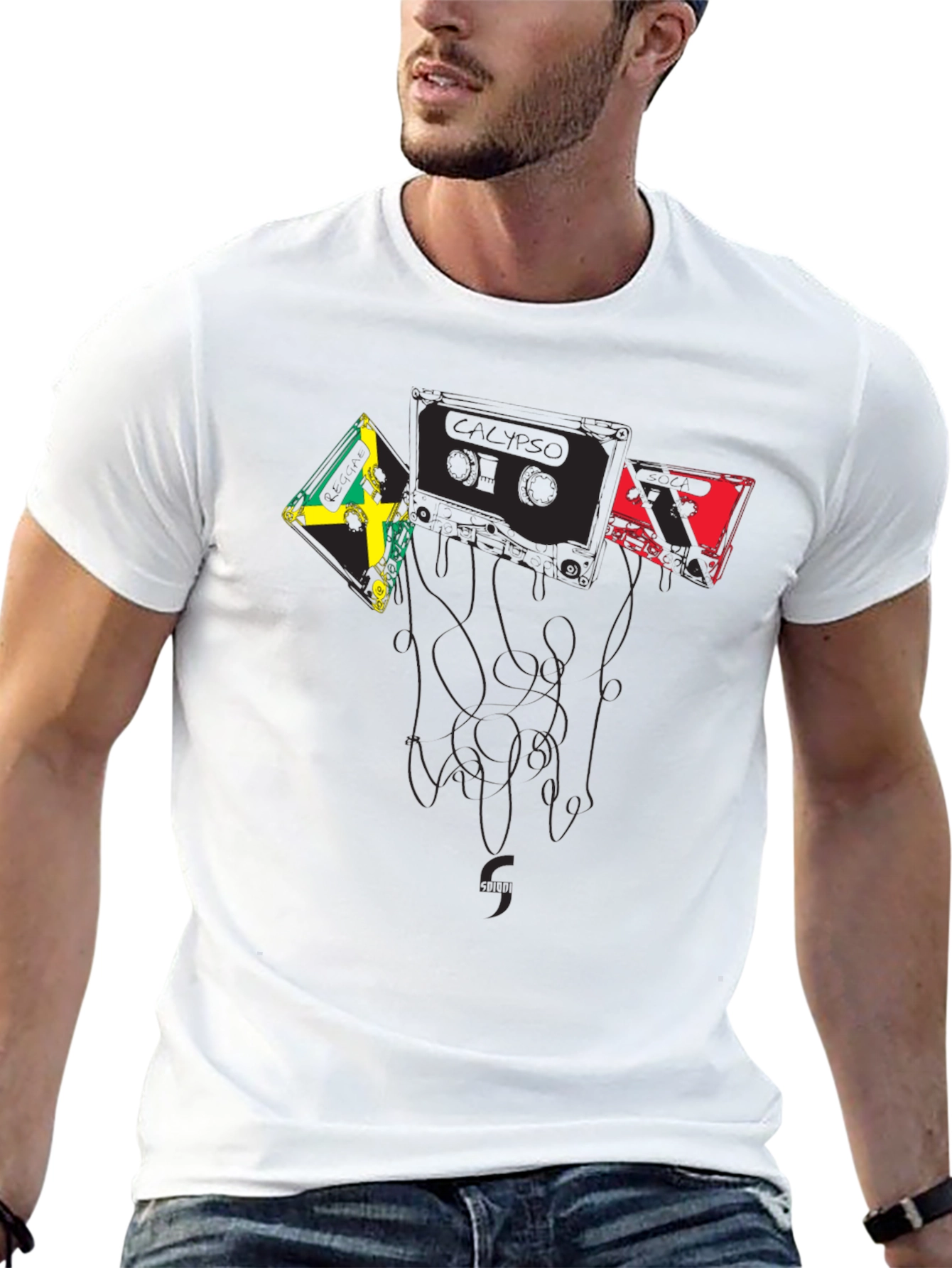 Reggae Music Cassette Tape Graphic Tee - Black