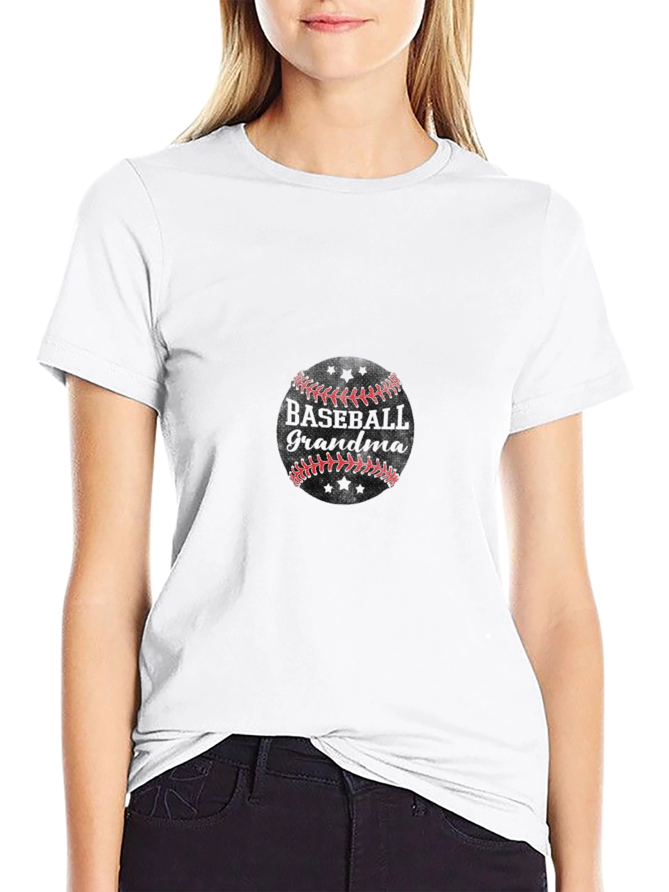 Baseball Grandma Graphic Tee - Black